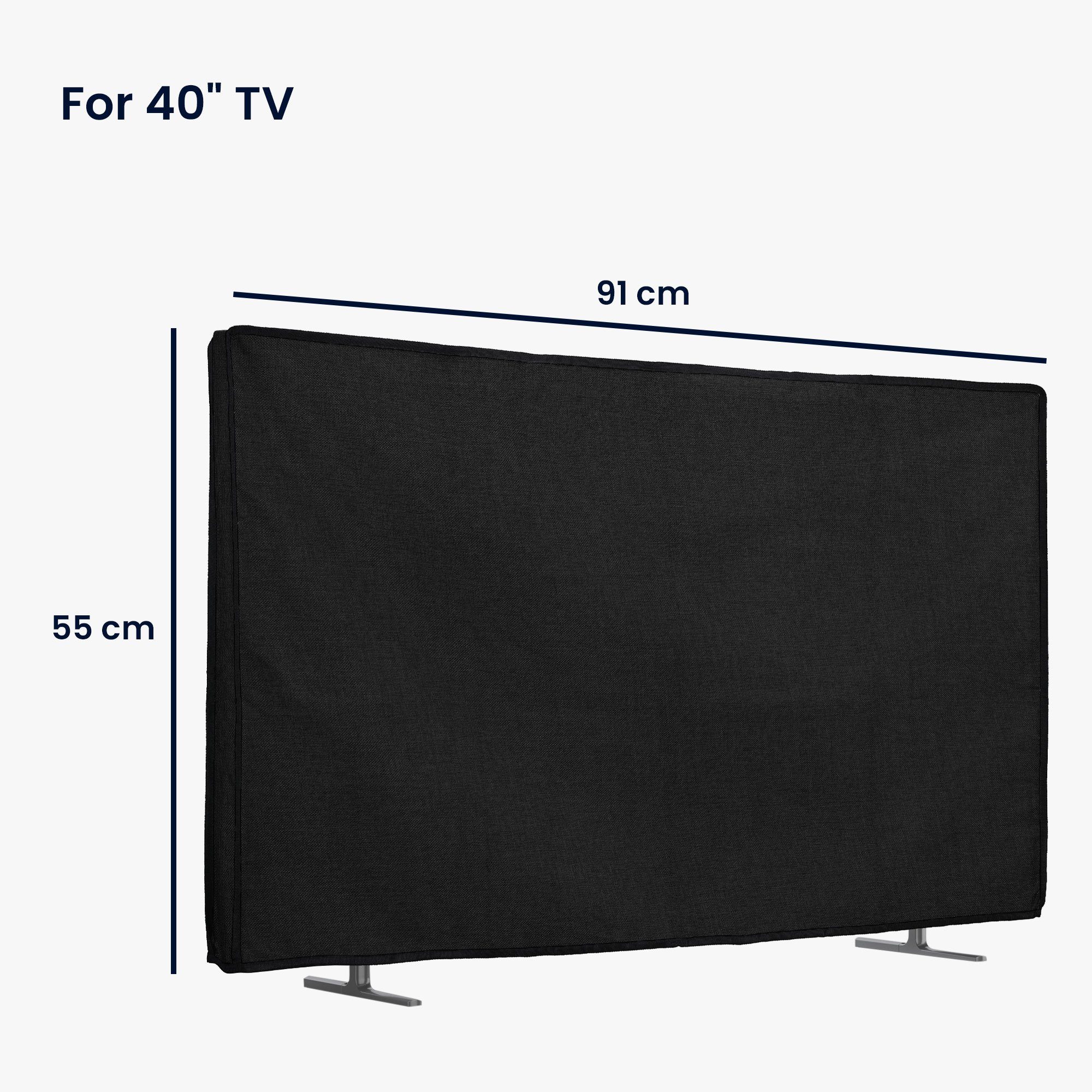 kwmobile Abdeckhaube Hülle für 40" TV, Case mit Eckenschutz Fingerring
