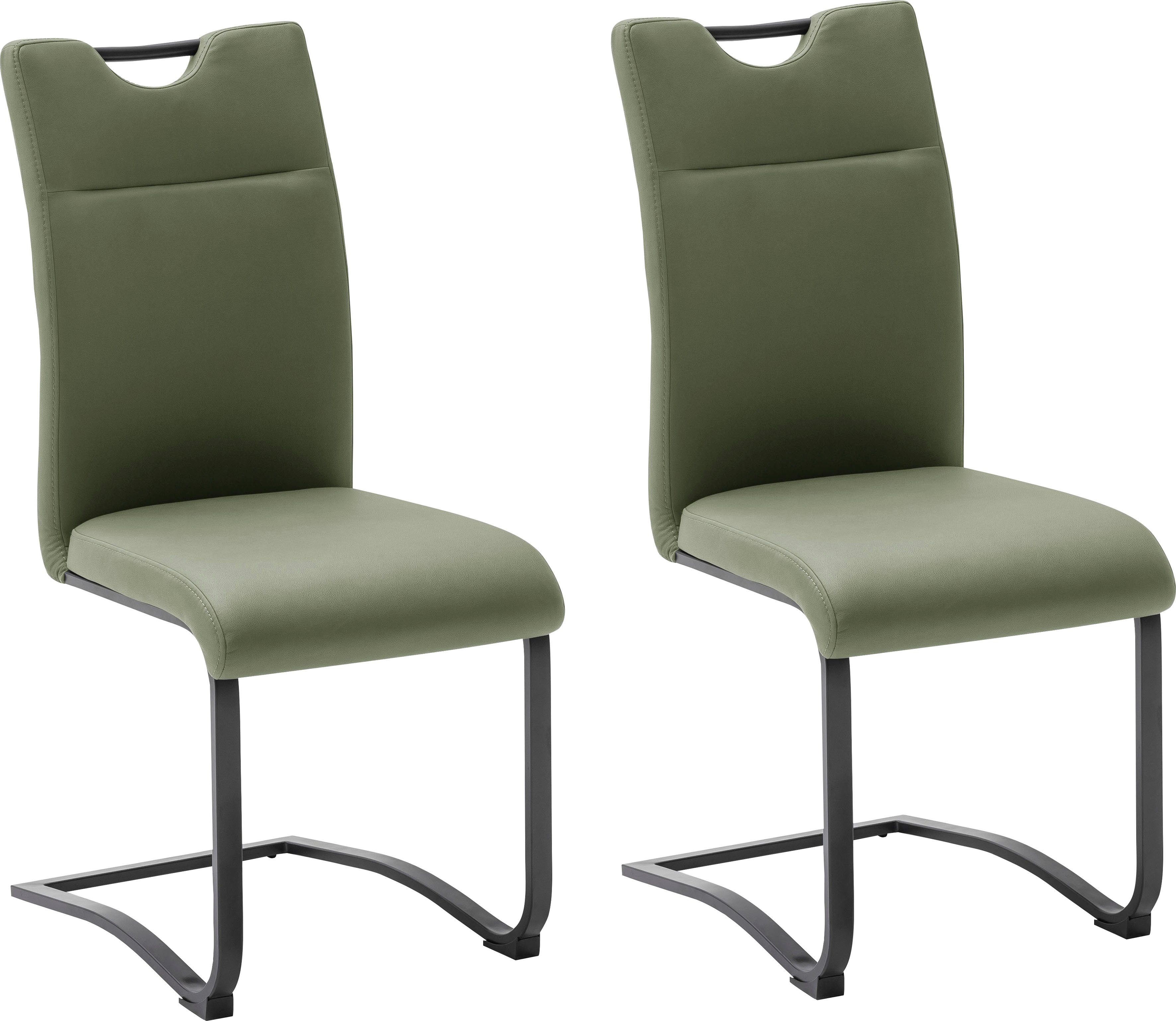 MCA furniture Esszimmerstuhl Zapara, Mikrofaserbezug, belastbar bis 120 kg mit Griffloch Olive