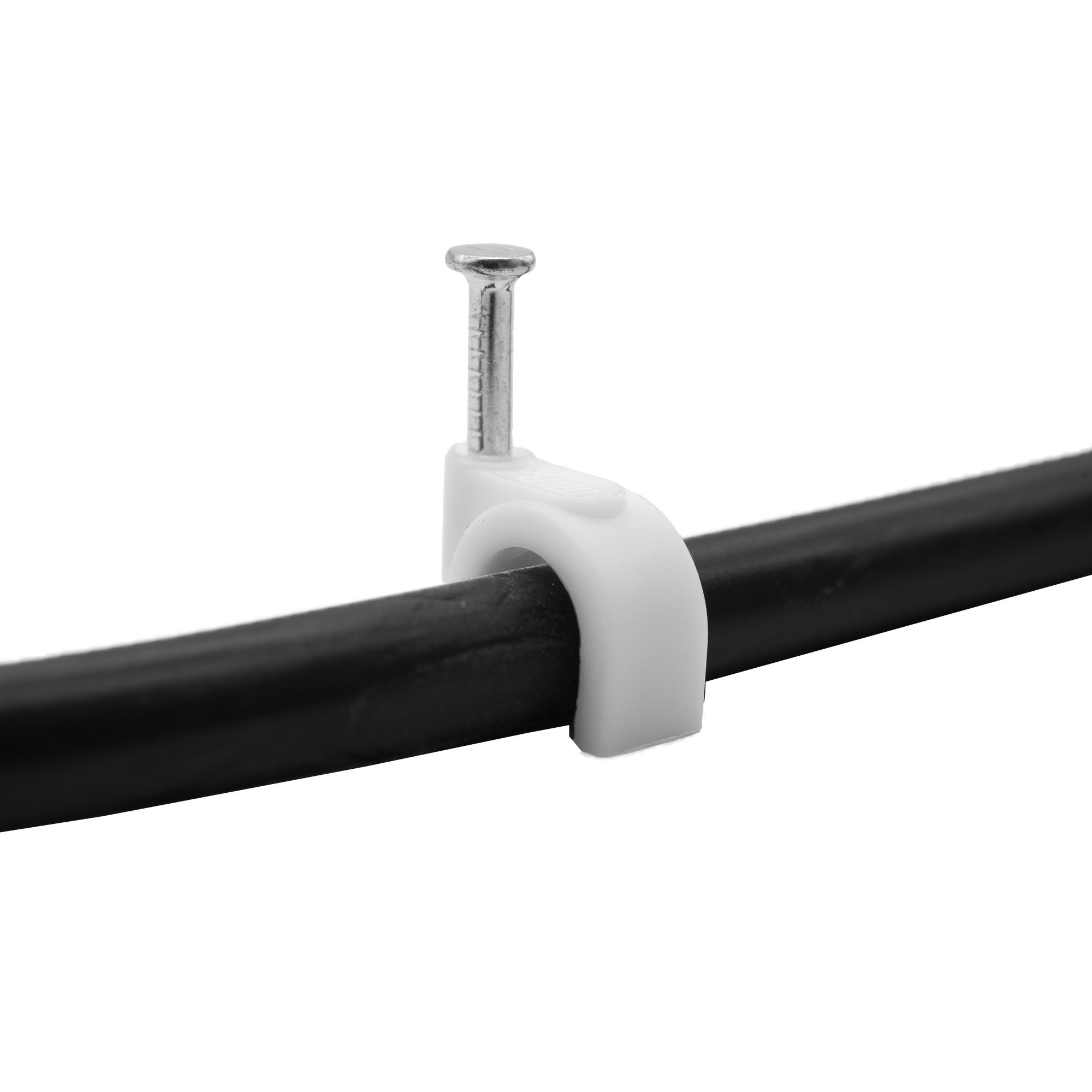 TSB Werk Kabelschelle Nagelschelle Kabelschelle Nagelschelle Kabelklemme, (25-St), 6-8 mm, Kabelhalter, Weiß, Set