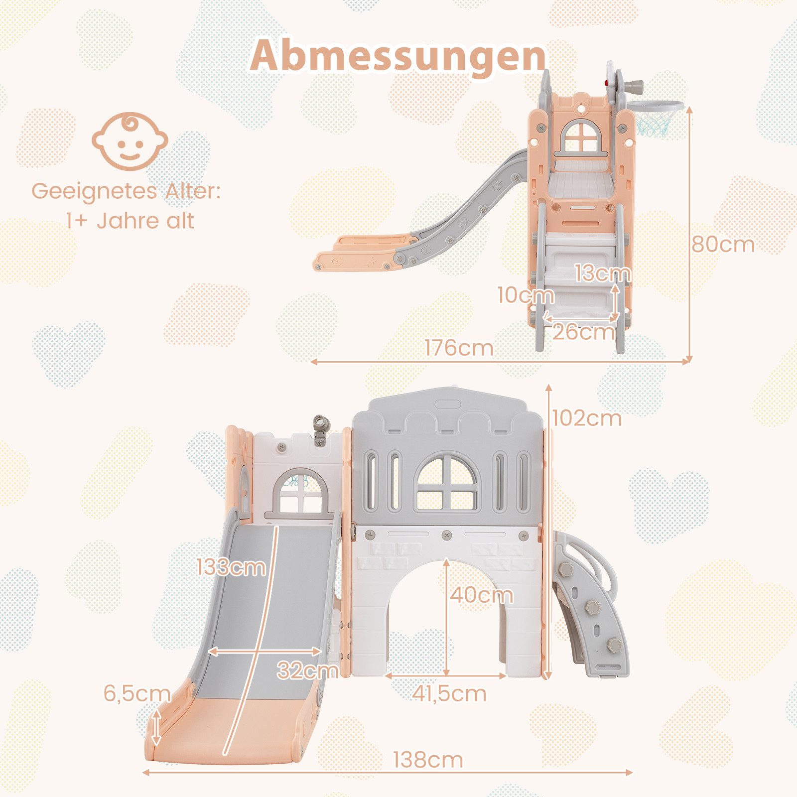 COSTWAY Rutsche, 9 in 1 Kinderrutsche mit Klettergerüst und Tunnel günstig online kaufen