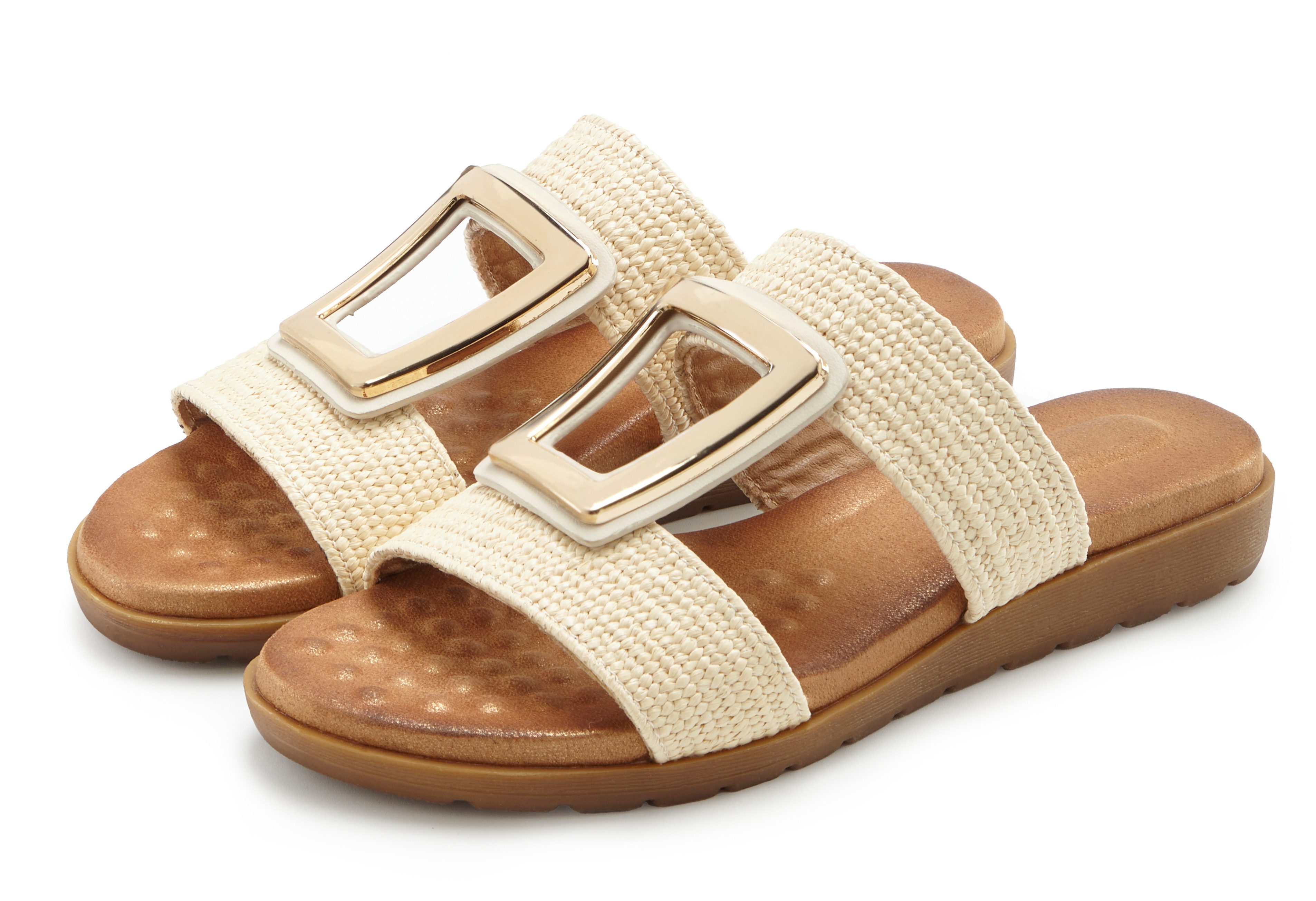 Vivance Sandale, Sommerschuh, offener Schuh, Mule, Pantolette NEU mit modischem Schmuckelement und softer Innensohle VEGAN