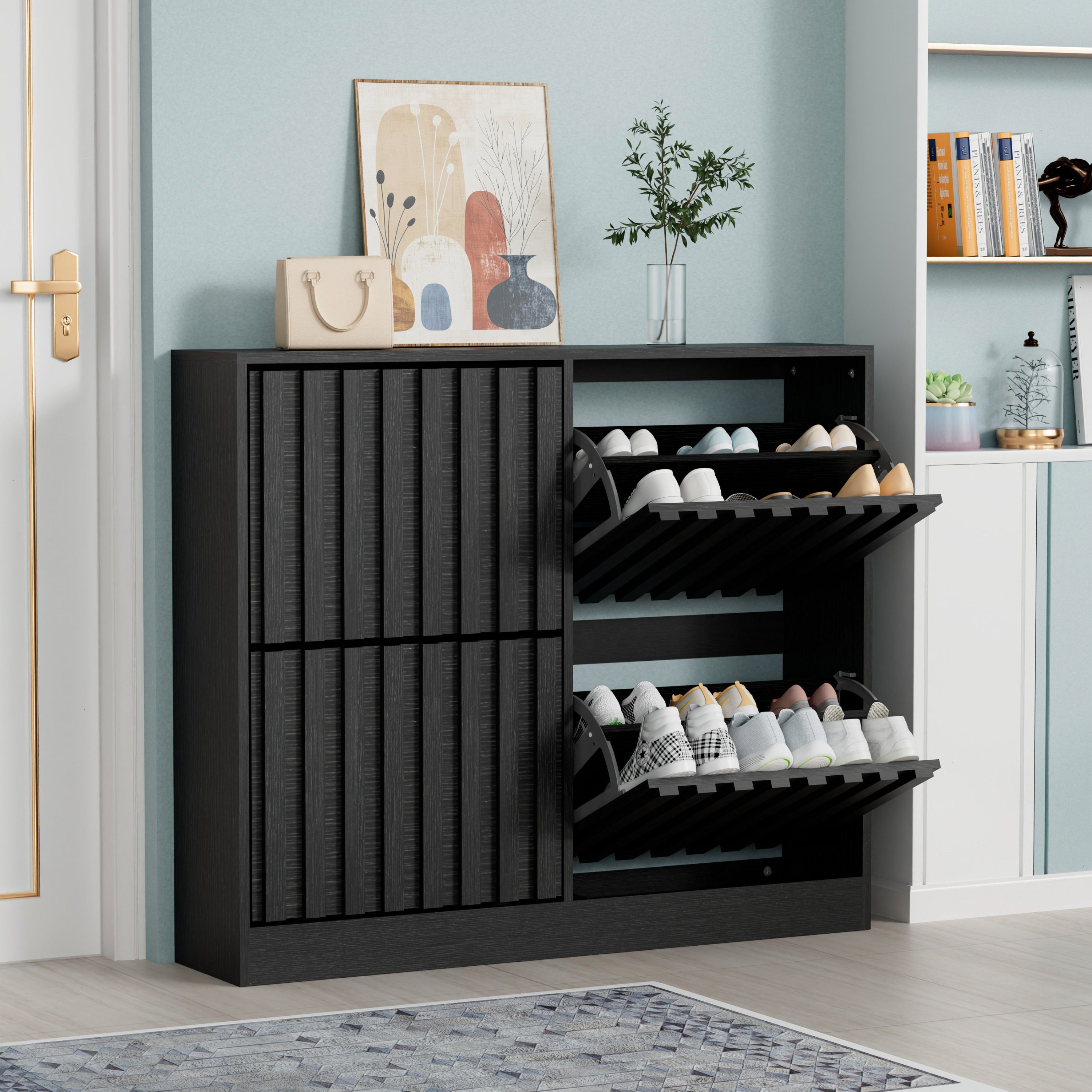 UEV Schuhschrank mit 4 Klappen, Schuhregal Schmal, Schuhkipper (Packung, Sc günstig online kaufen