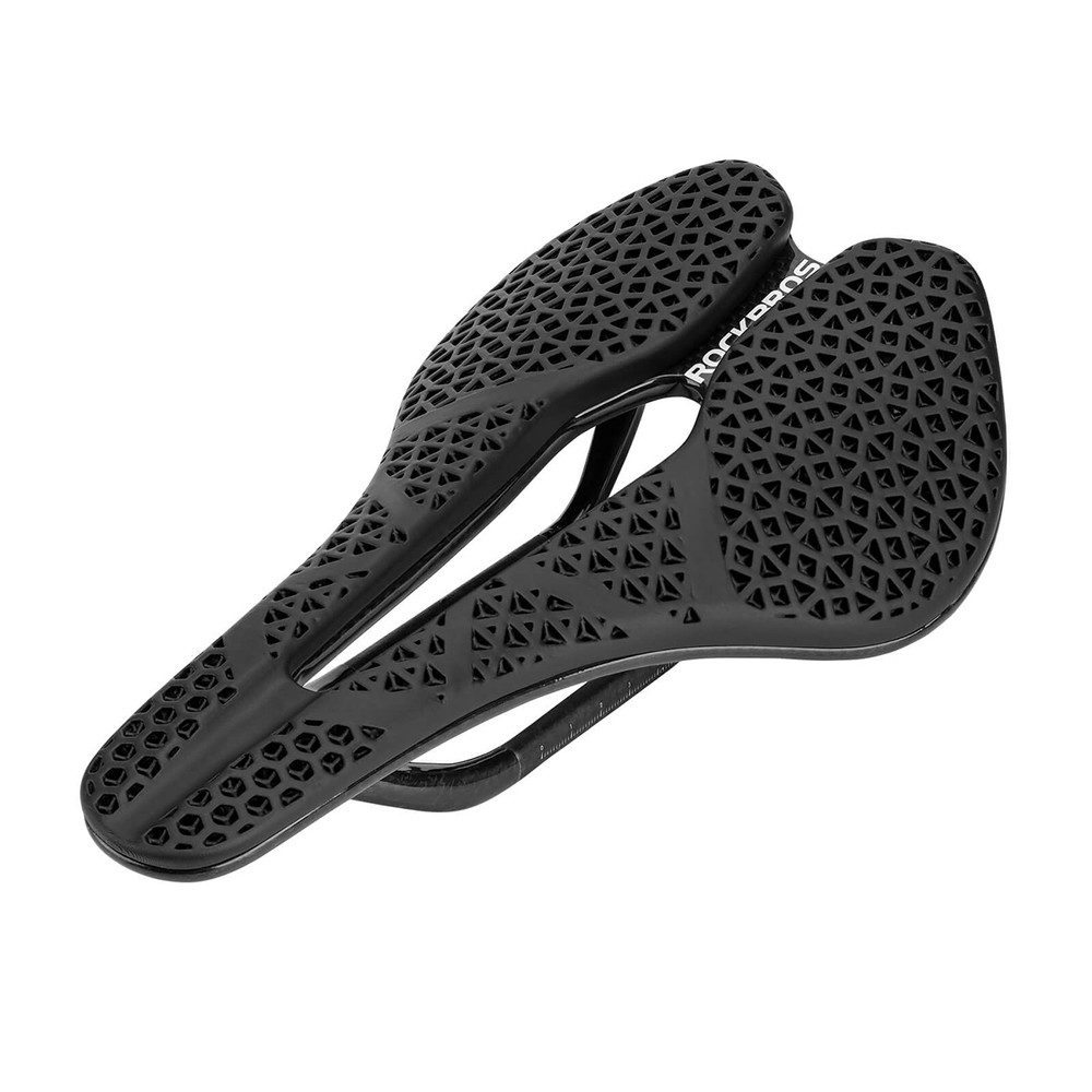 ROCKBROS Fahrradsattel Mountainbikesattel Gravelsattel Komfortsattel (Spar-Set, 1-tlg., 356 g wasserfest), 3D-Druck-Netzpolster, Carbonrahmen, Aussparung