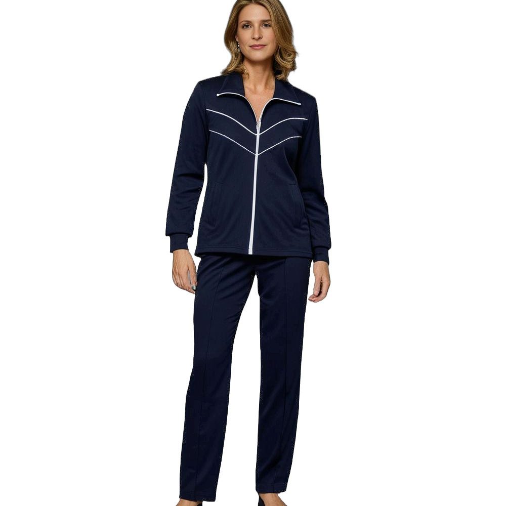 Herbold Sportswear Freizeitanzug Trainingsanzug Hausanzug Kuranzug (2-tlg), Dynamischer Kontrastpaspel-Verlauf, hoher Tragekomfort