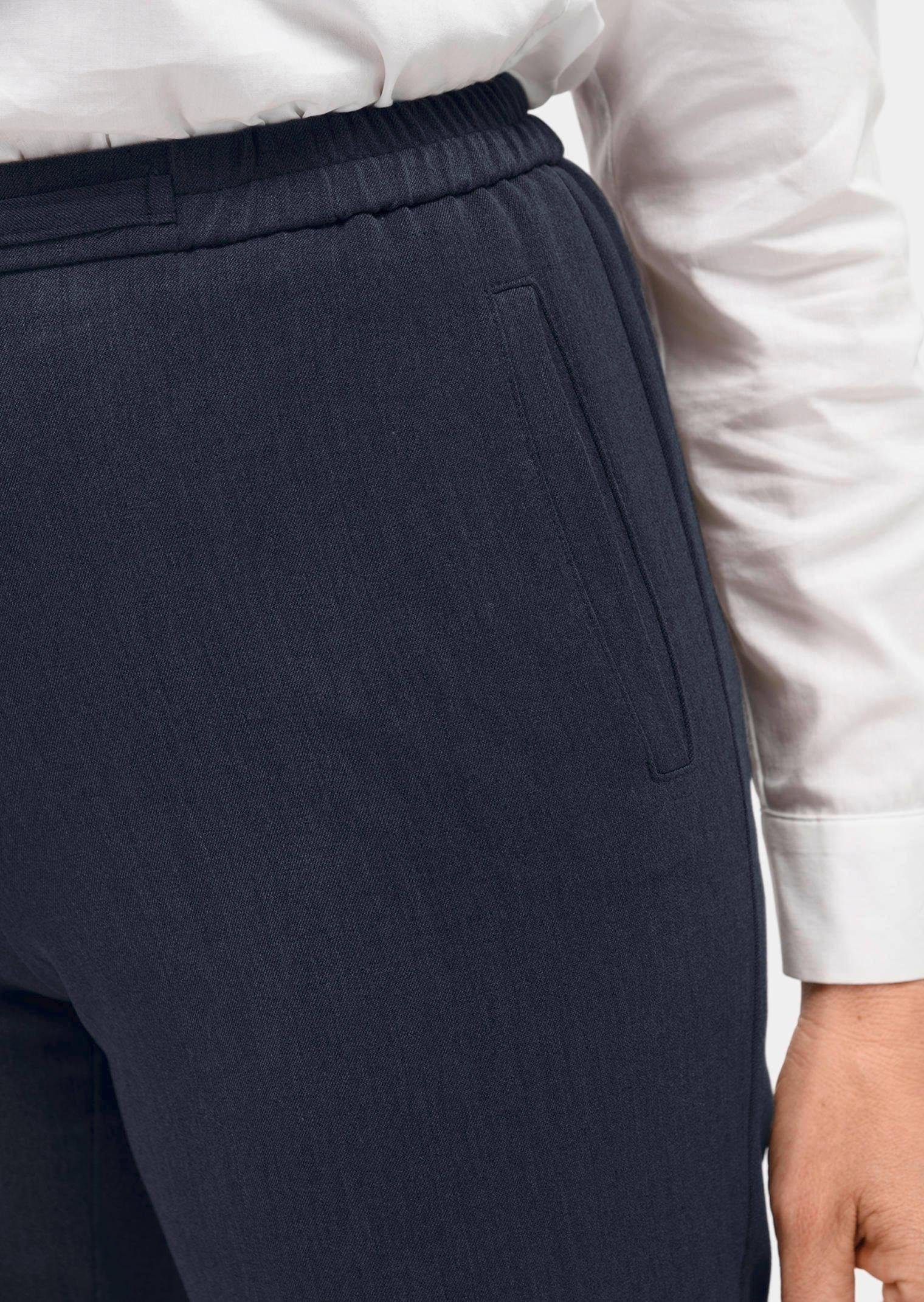 GOLDNER Schlupfhose Kurzgröße: Professlanhose mit Zierteil Stretchhose mit Dehnbund, Paspeltaschen, Bügelfalten und Knöchellänge