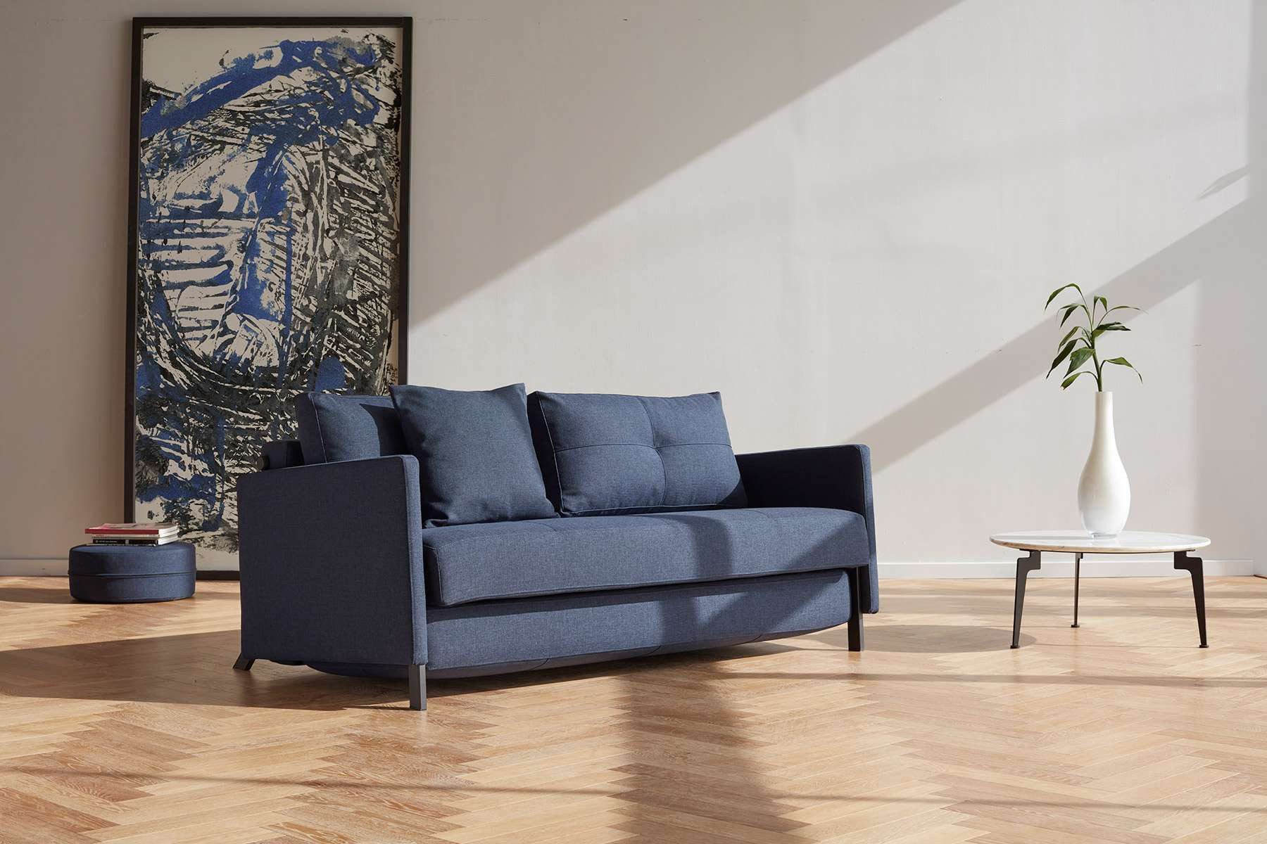 INNOVATION LIVING ™ Schlafsofa Cubed Klappsofa, hochwertige Schlaffunktion, Design und extra Komfort, Frontauszug, sehr platzsparend, abgewinkelt Sitzen, waagerecht liegen