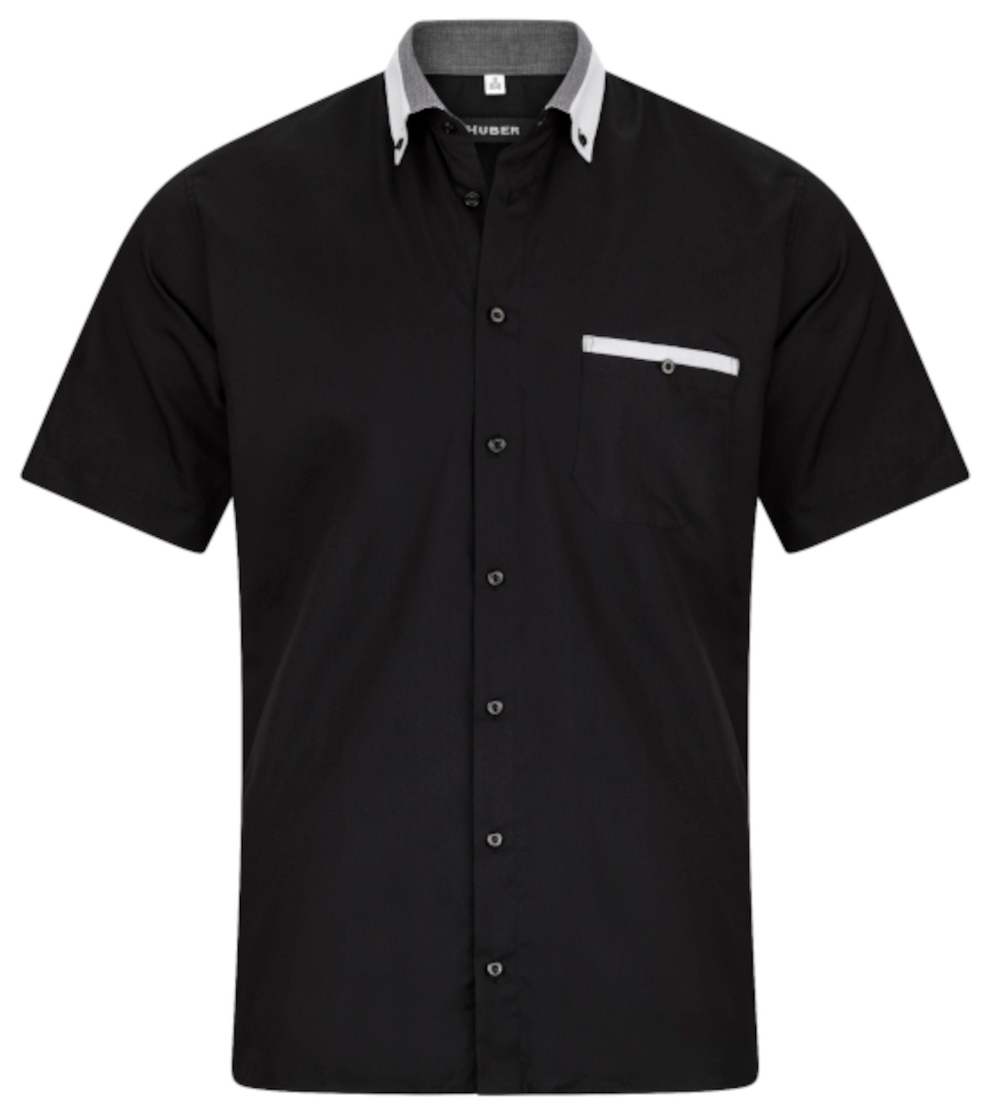 Huber Hemden Kurzarmhemd HU-0151 Button-down, Kontrast, günstig online kaufen