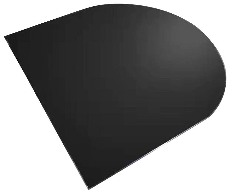 Bodenschutzplatte Heathus Halbrund 120 S Glas, Glas 8mm, schwarz, BxL: 120x120 cm