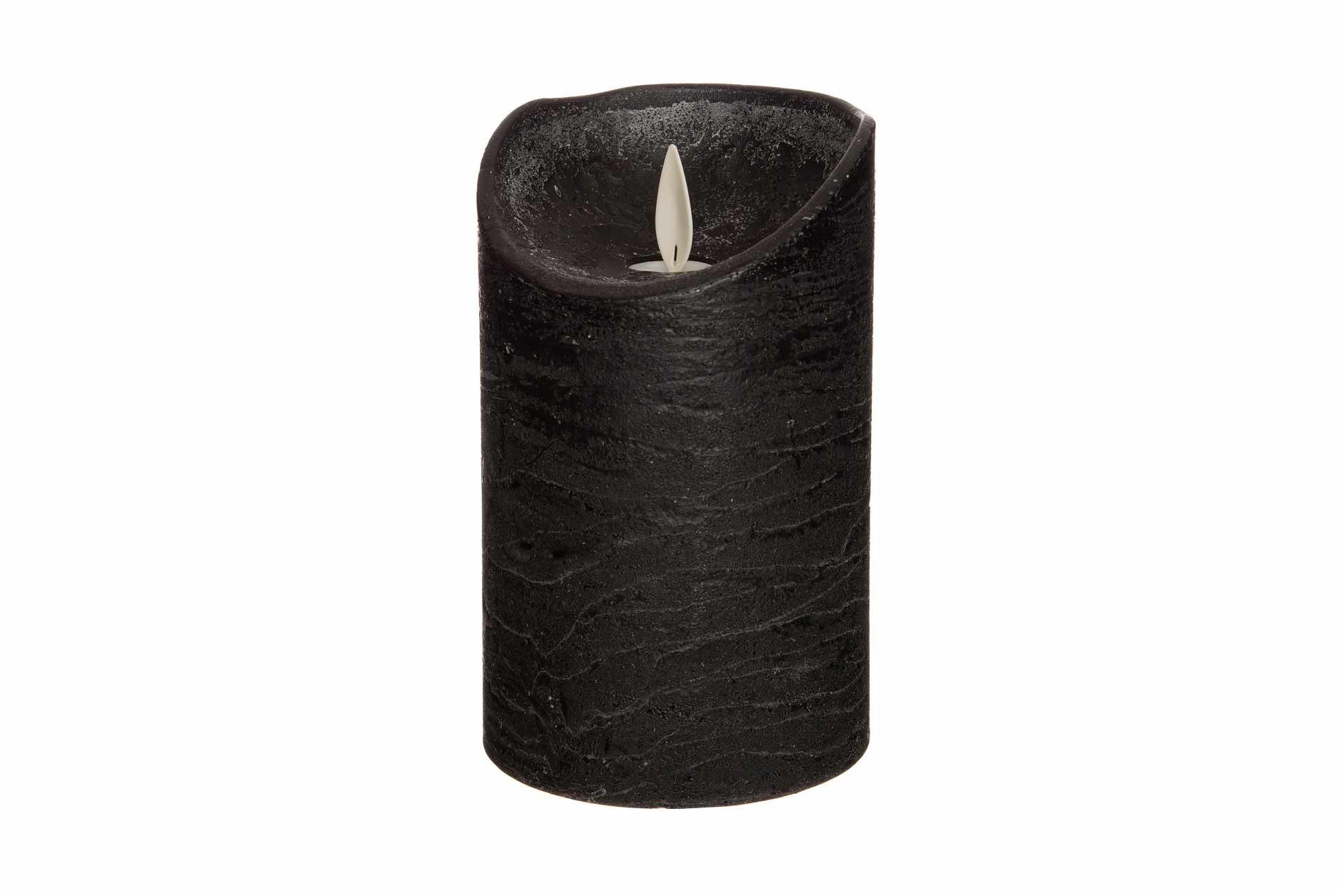 Coen Bakker Deco BV LED-Kerze Wax Candle (1-tlg), schwarz bewegliche Flamme 7,5x12,5cm 6/18h Timer rustikal