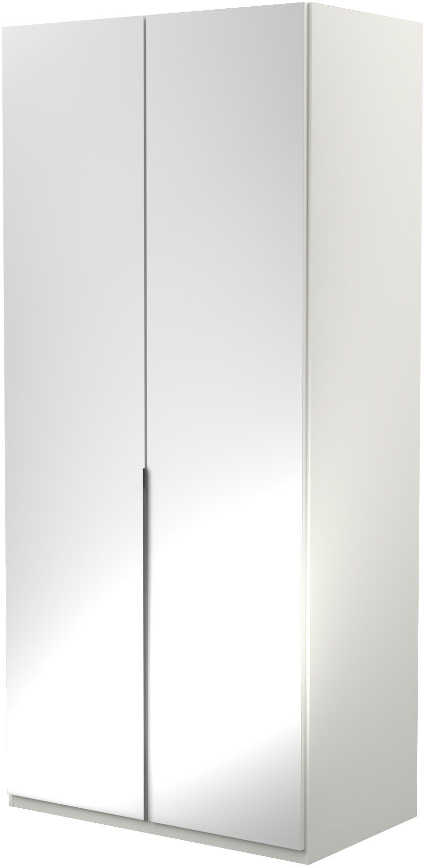 Musterring Drehtürenschrank San Diego, Kleiderschrank, Schrank, Garderobe, mit Glastüren (1-St., weiß, Türen gedämpft, 2 Höhen, mehrere Breiten, MADE IN GERMANY) 2-türig (gedämpft), 2 Böden, 1 Kleiderstange, Chromgriffe