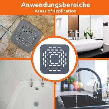 ECENCE Abflusssieb 3x Abflussschutz Abflusssieb Ausguss-Abdeckung mit