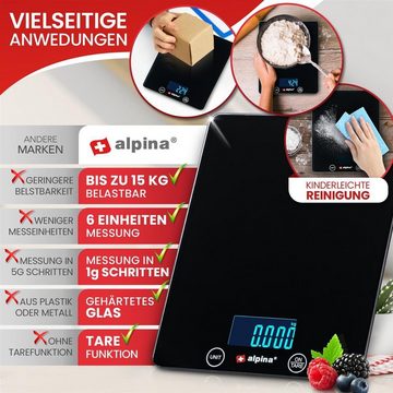 Alpina Küchenwaage Digitale Küchenwaage ALPINA