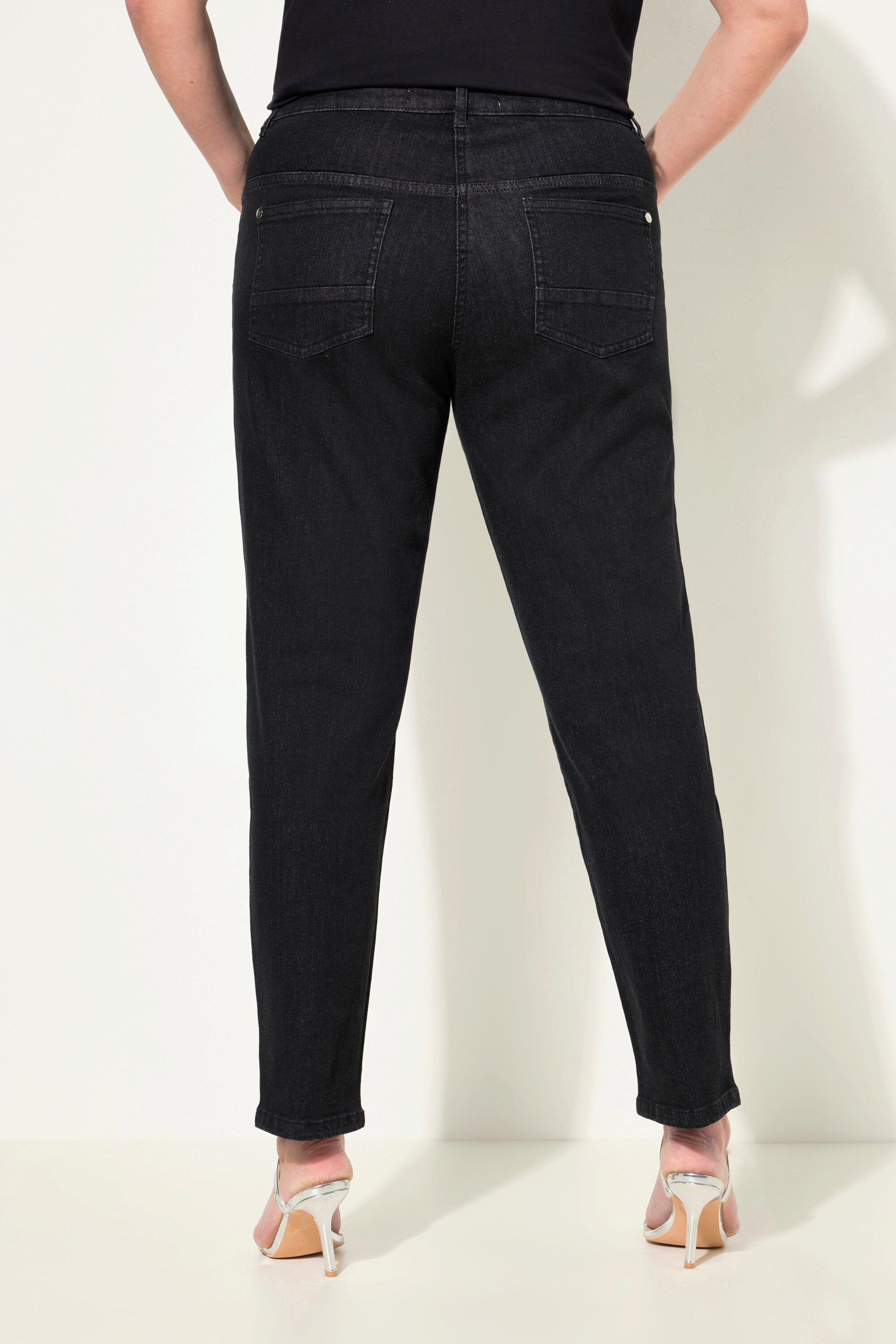 MIAMODA Regular-fit-Jeans Jeans weites Bein Zierperlen 5-Pocket