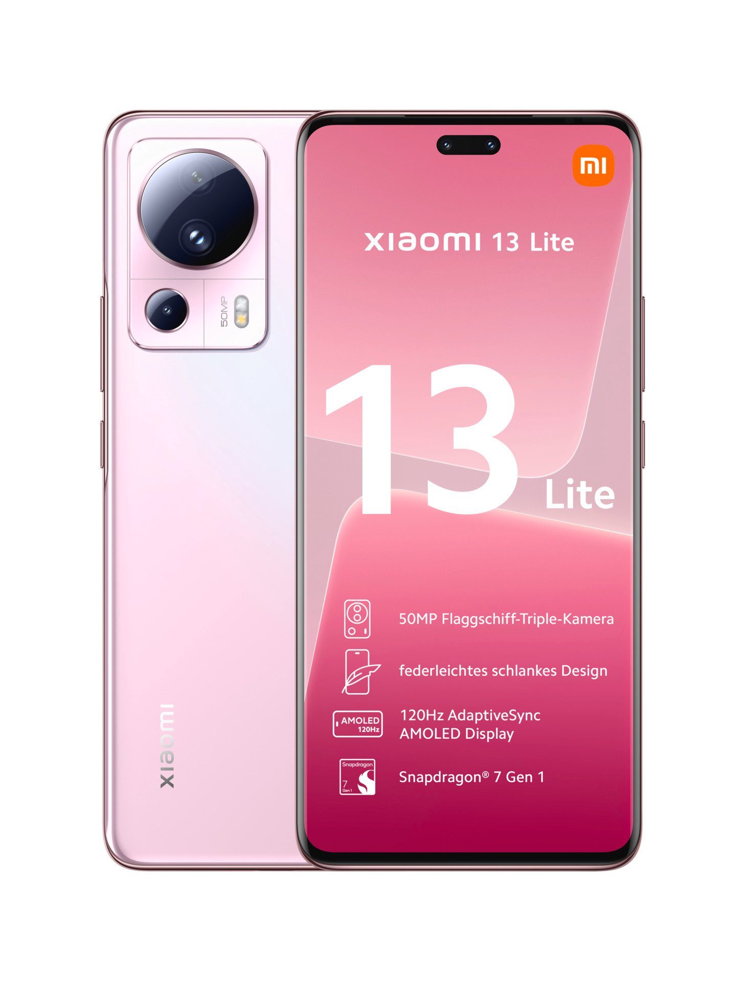 Xiaomi 13 Lite 8GB+128GB Smartphone (16,65 cm/6,55 Zoll, 128 GB Speicherplatz, 50 MP Kamera) Pink