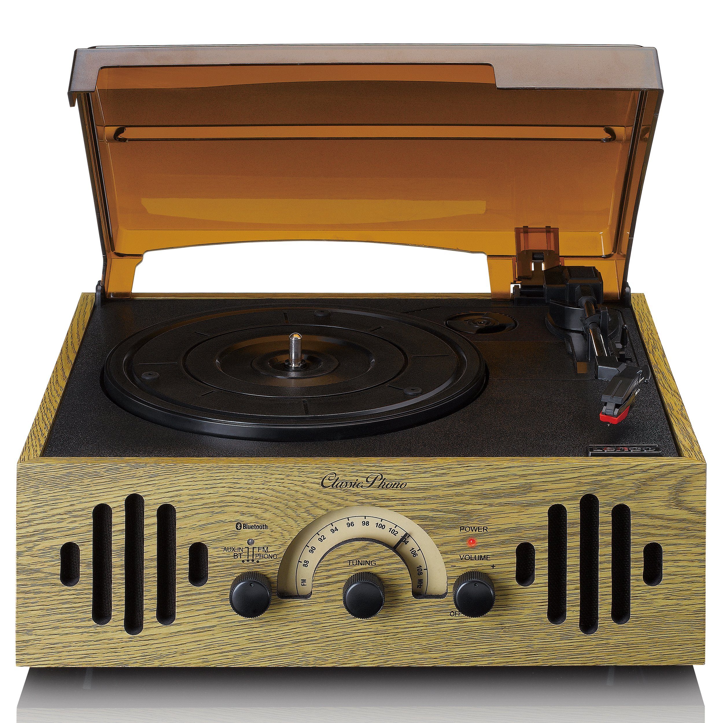 Lenco Classic Phono Sie Gehäuse auch geschlossenem Plattenspieler Schallplatten ( TT-41OK Retro - Ihre Riemenantrieb), Spielen bei Plattenspieler ab