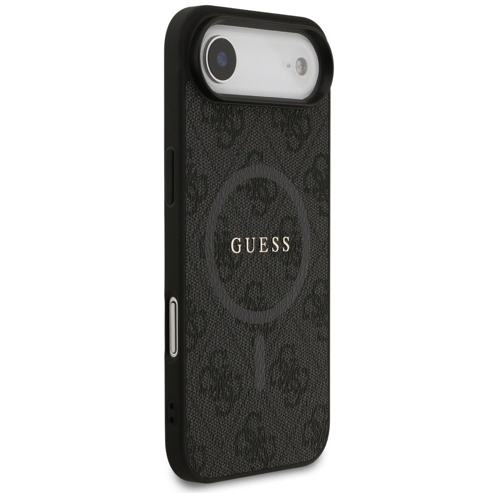 Guess Handyhülle Case iPhone 17 Air MagSafe Kunstleder grau Logo goldfarben 6,5 Zoll, Kantenschutz – Bild 4 von 5