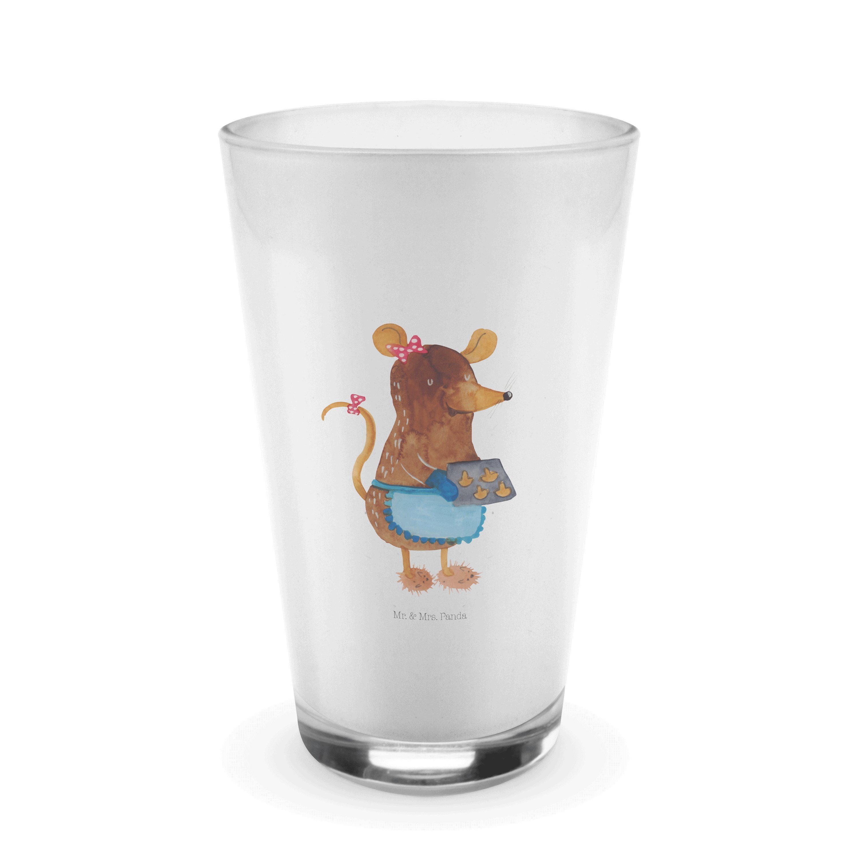 Mr. & Mrs. Panda Glas Maus Kekse - Transparent - Geschenk, Winter, Cappuccino Glas, Plätzch, Premium Glas