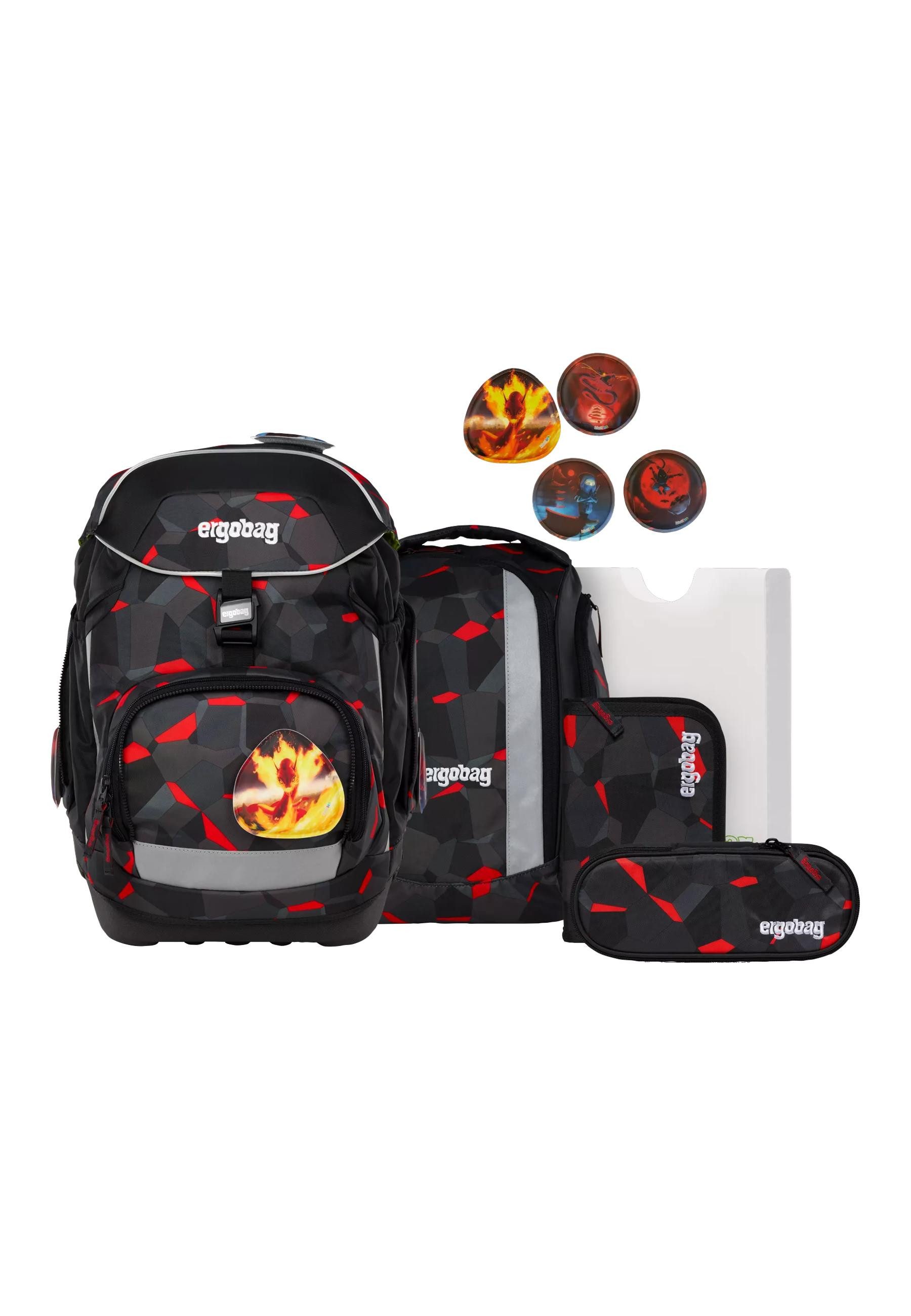 ergobag Schulranzen pack Set (6-tlg., 6-teiliges Set), größenverstellbares Rückensystem