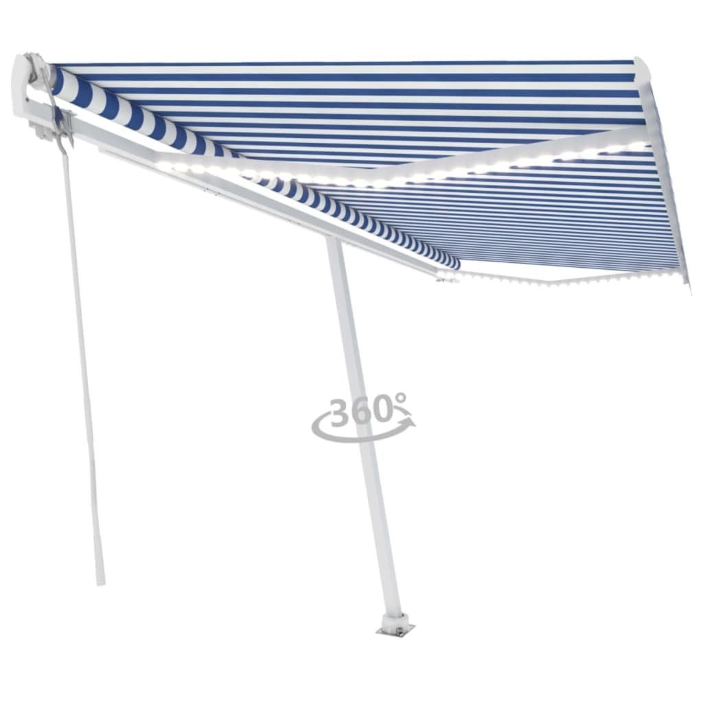 Thumbnail - vidaXL Markise Markise Automatisch mit LED & Windsensor 500x300 cm Blau Weiß (1-St)