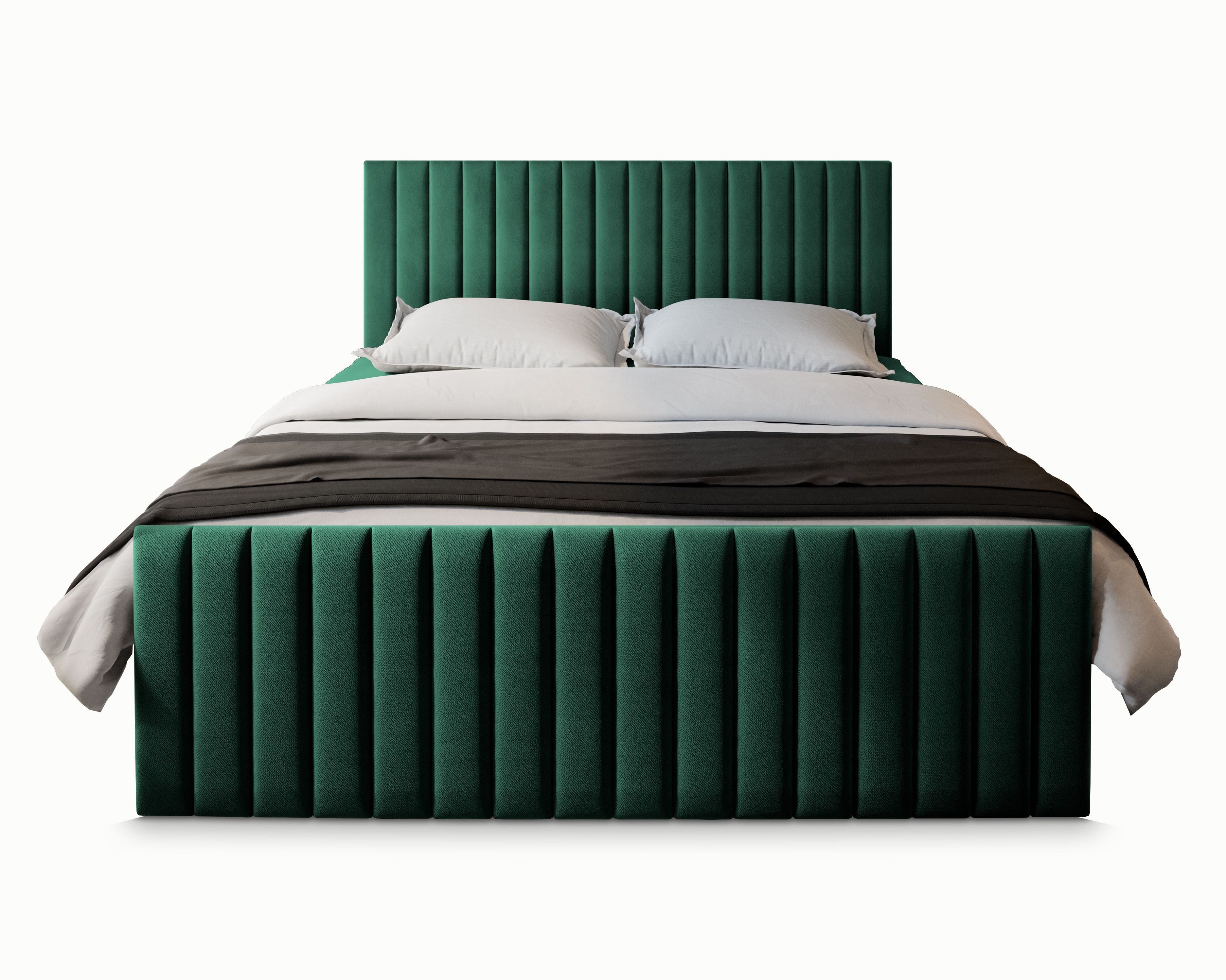 Masseno Boxbett ARION 180x200 cm mit Bonell Matratze und Topper, Doppelbett, Polsterbett mit Kopfteil, Boxspringbett – Bild 5 von 5