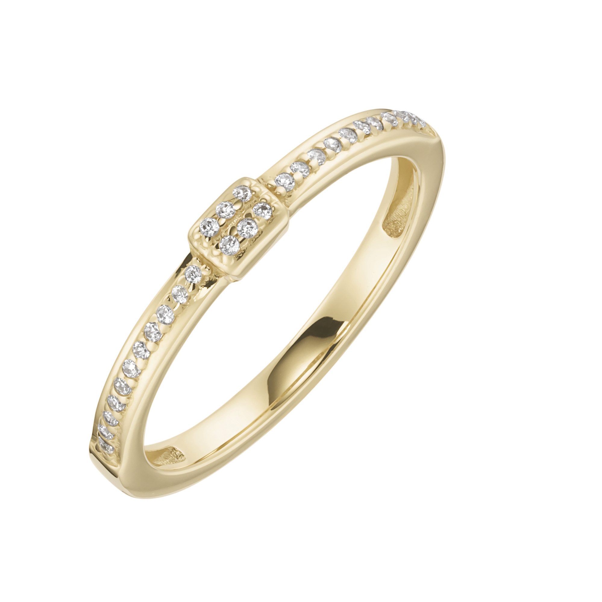 Luigi Merano Goldring mit Zirkonia, Gold 375