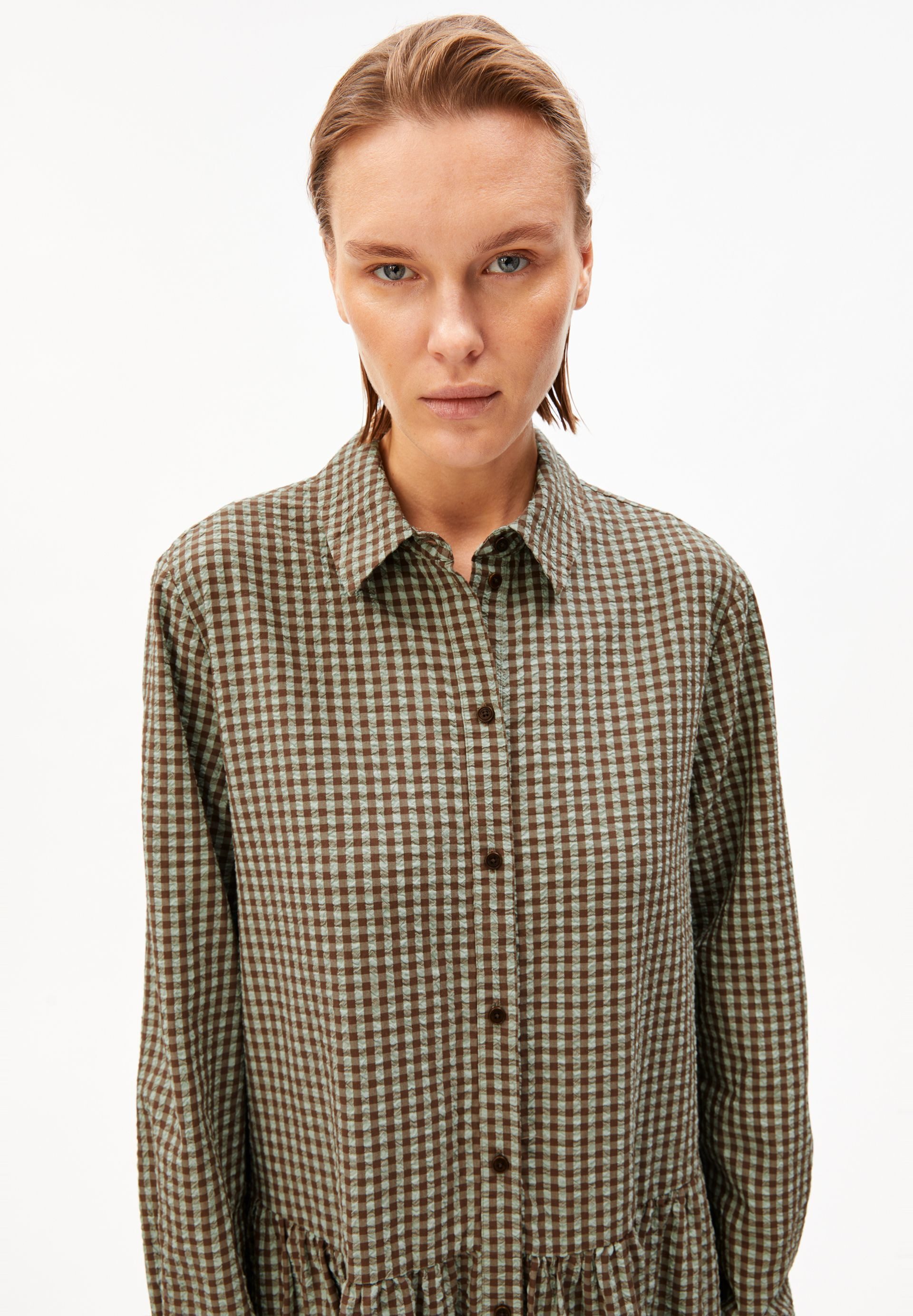 Armedangels Jerseykleid VICHY SEERSUCKER 100% Bio-Baumwolle (Loose Fit) 100% Bio-Baumwolle