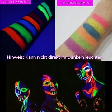 RefinedFlare Highlighter 6-teiliges UV-reaktives Neon-Gesichts, 1-tlg., perfekt für Partys, Halloween und Events, Körperbemalungsset – sicher und ungiftig
