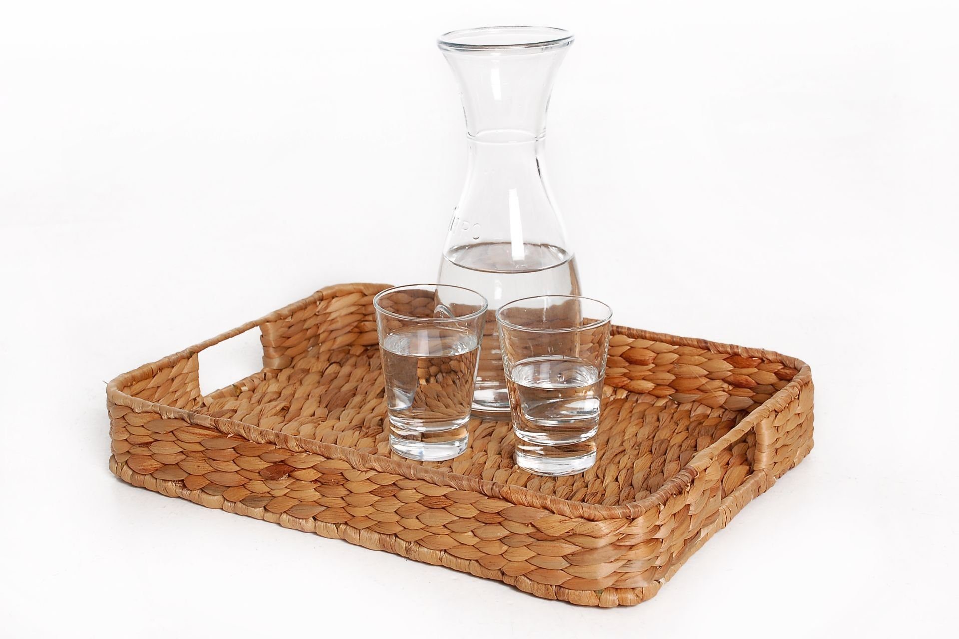 VIVANNO Tablett Wasserhyazinthe TIM Rechteckig - Natur Geflochten, Wasserhyazinthe, (1-tlg), 50x40x8 cm – Bild 3 von 5