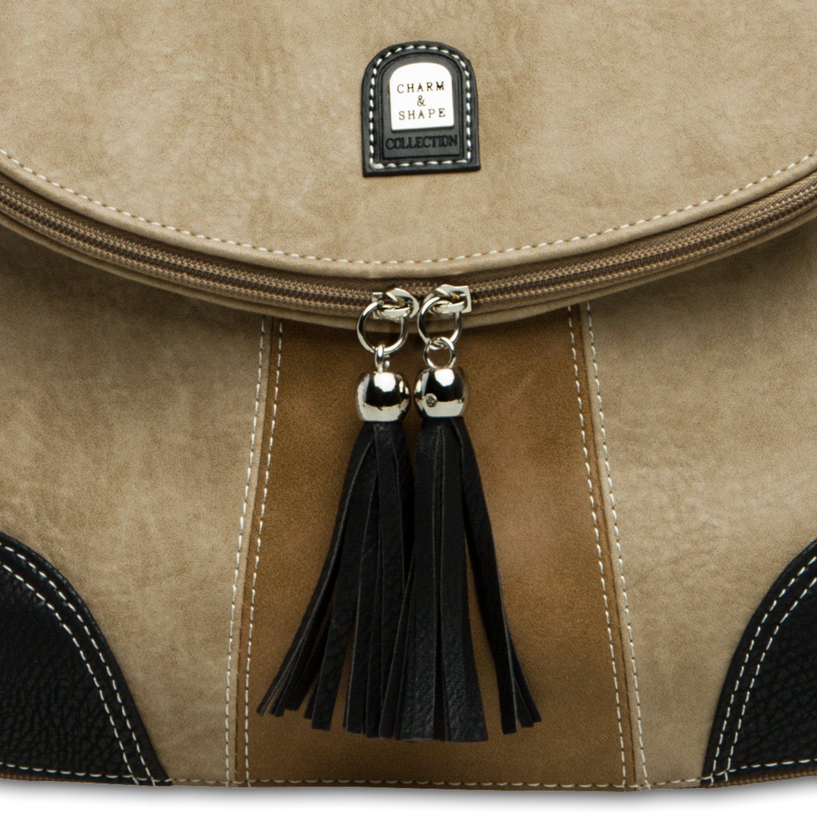 Caspar Umhängetasche Damen Modelle schwarz braun Rucksack TS1028 #15105 beige Umhängetasche - diverse Umhängetasche Handtasche Tasche