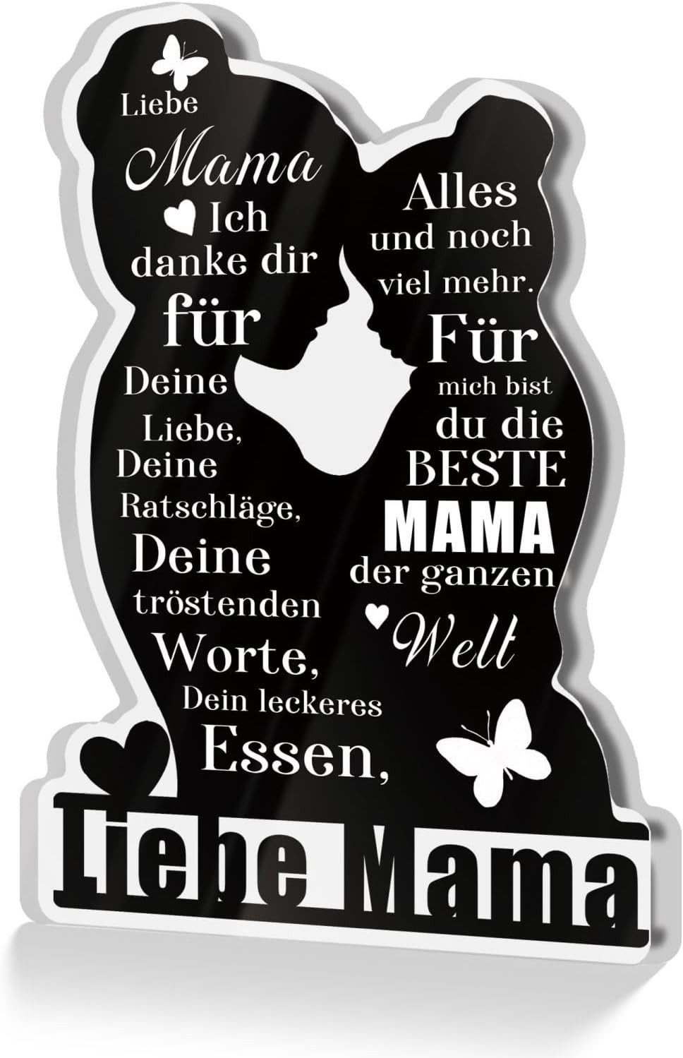 FELIXLEO Holzbild Acrylschild Liebe Mama Geschenk Muttertag Geburtstag., (1 St)