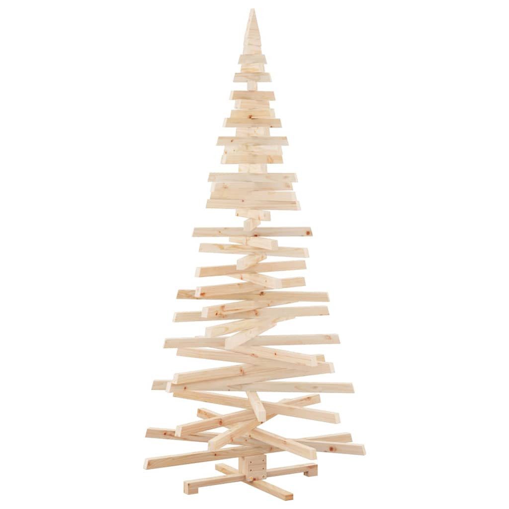 vidaXL Künstlicher Weihnachtsbaum Weihnachtsbäume mit Ständer Natur 210 cm Massivholz Kiefer