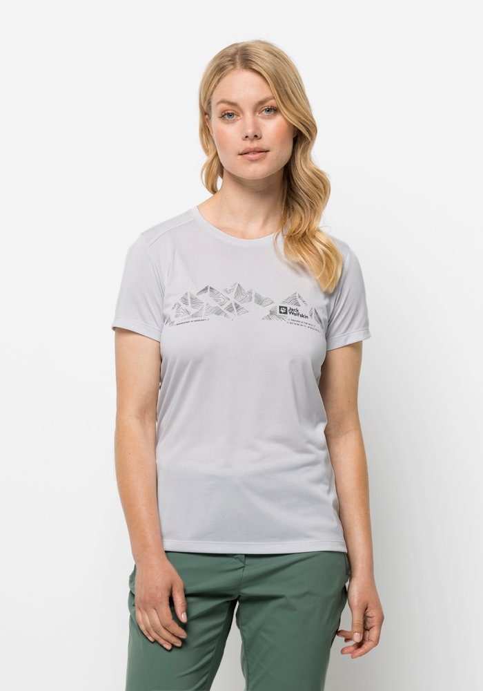 Jack Wolfskin weiß GRAPHIC T-Shirt W T CROSSTRAIL