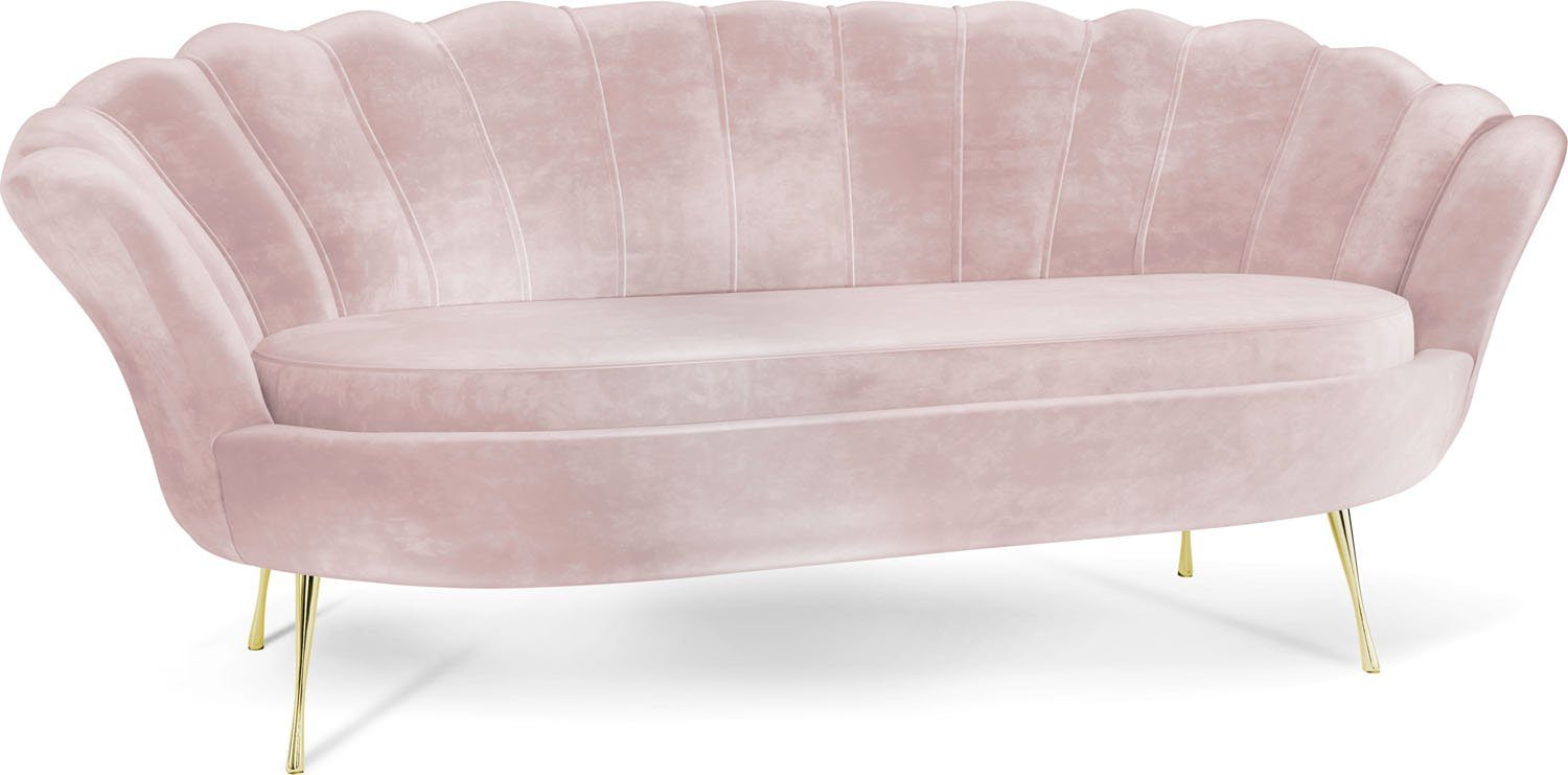 WFL GROUP Sofa Muschel, Samt 3-Sitzer günstig online kaufen