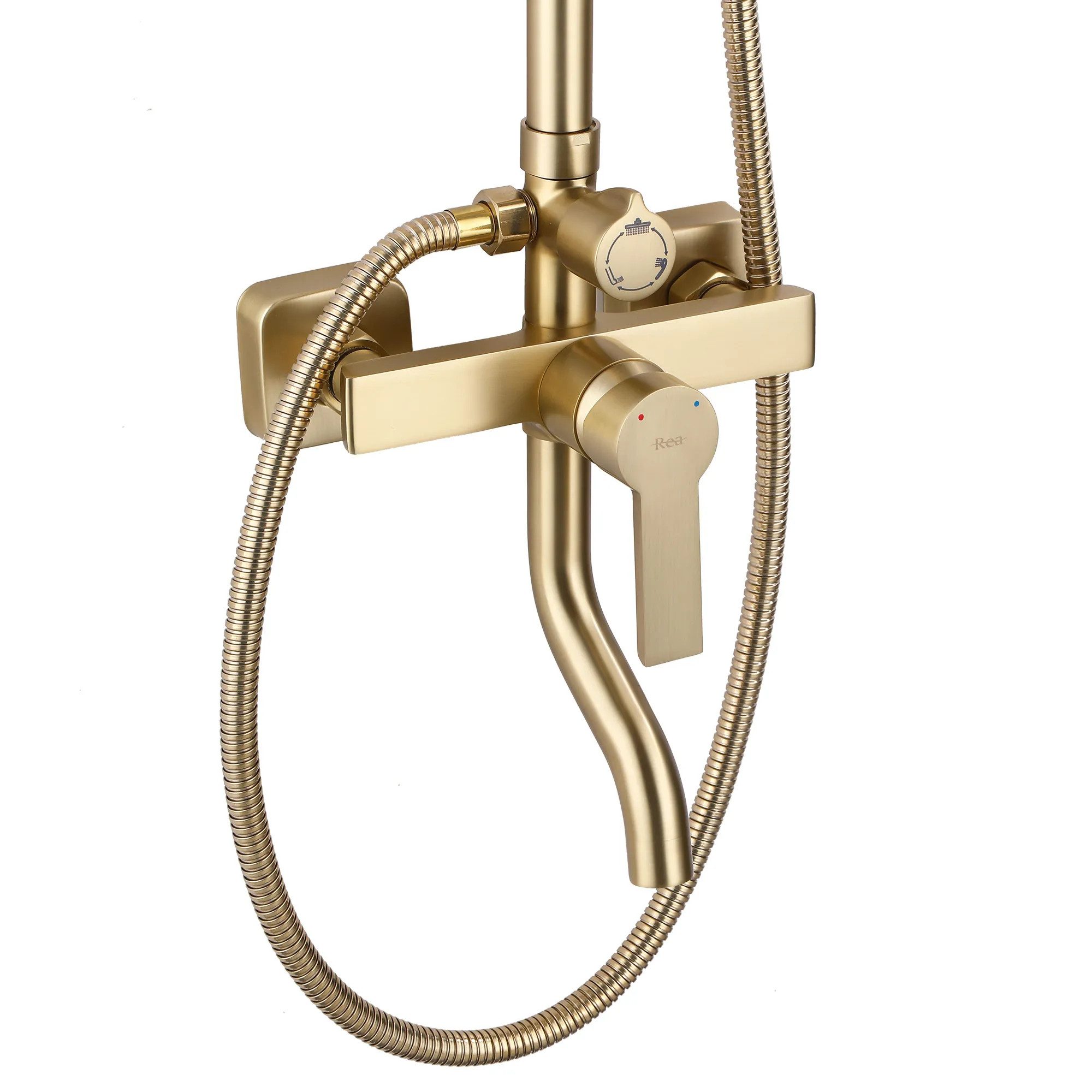 wohnwerk.idee Duschsystem Design Duscharmatur mit Regenbrause und Handbrause