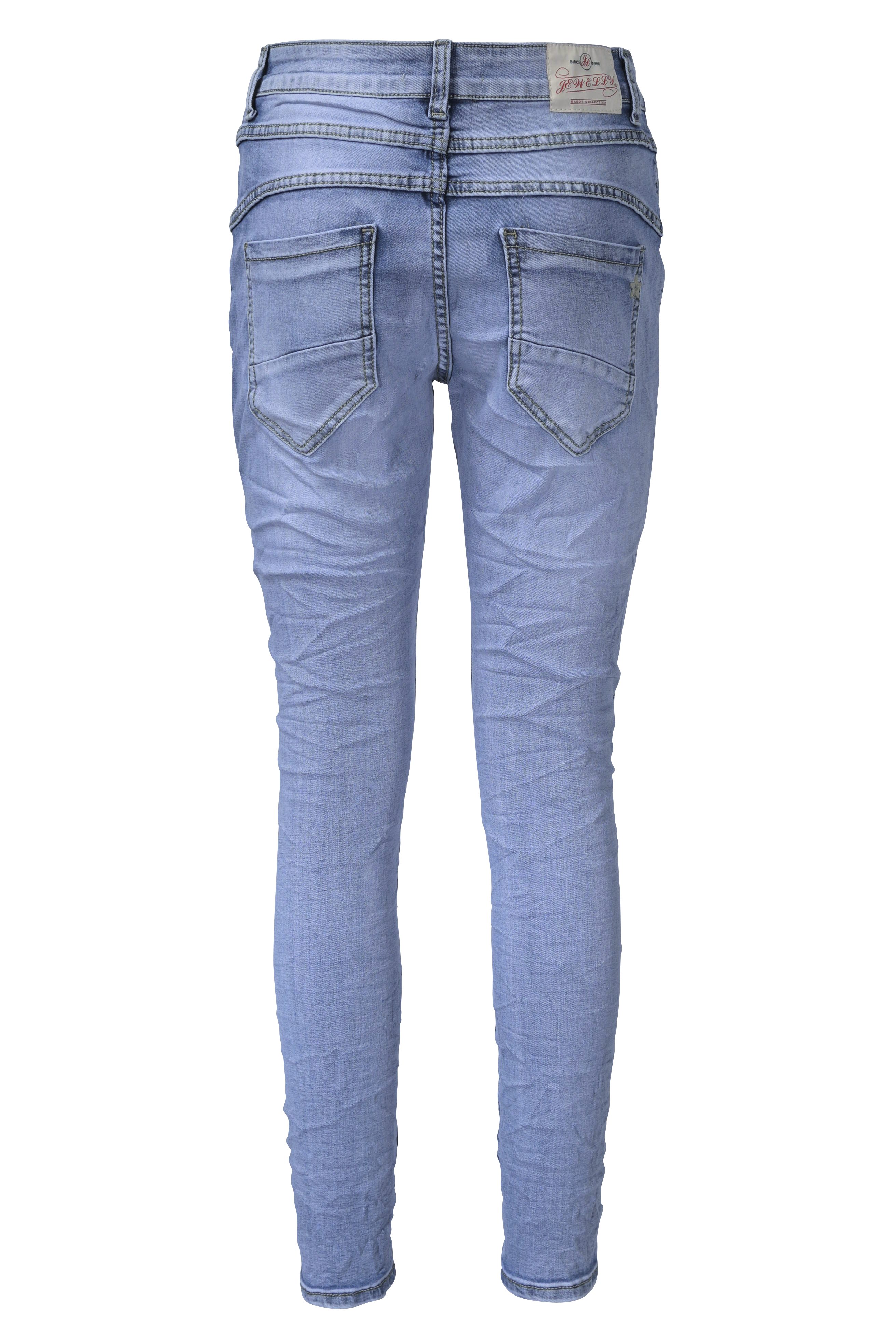 Stretch Regular-fit-Jeans Five-Pocket-Jeans -Cut Boyfriend Jeans Jewelly