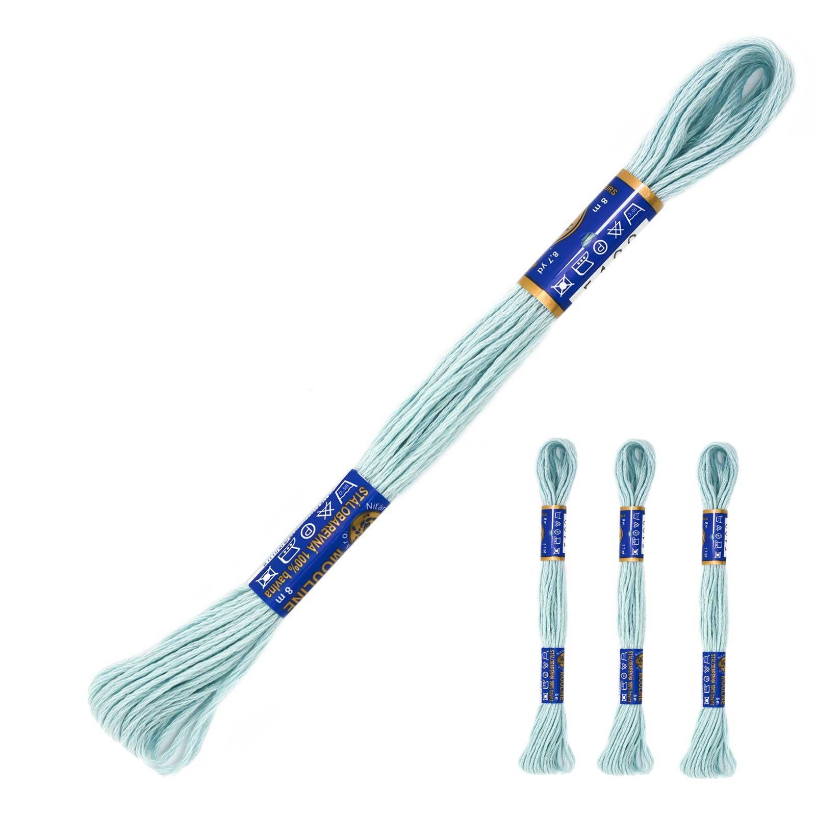 maDDma 3 Docken Stickgarn / Sticktwist Stickgarn, 8 m, 5122 zarthellgrau