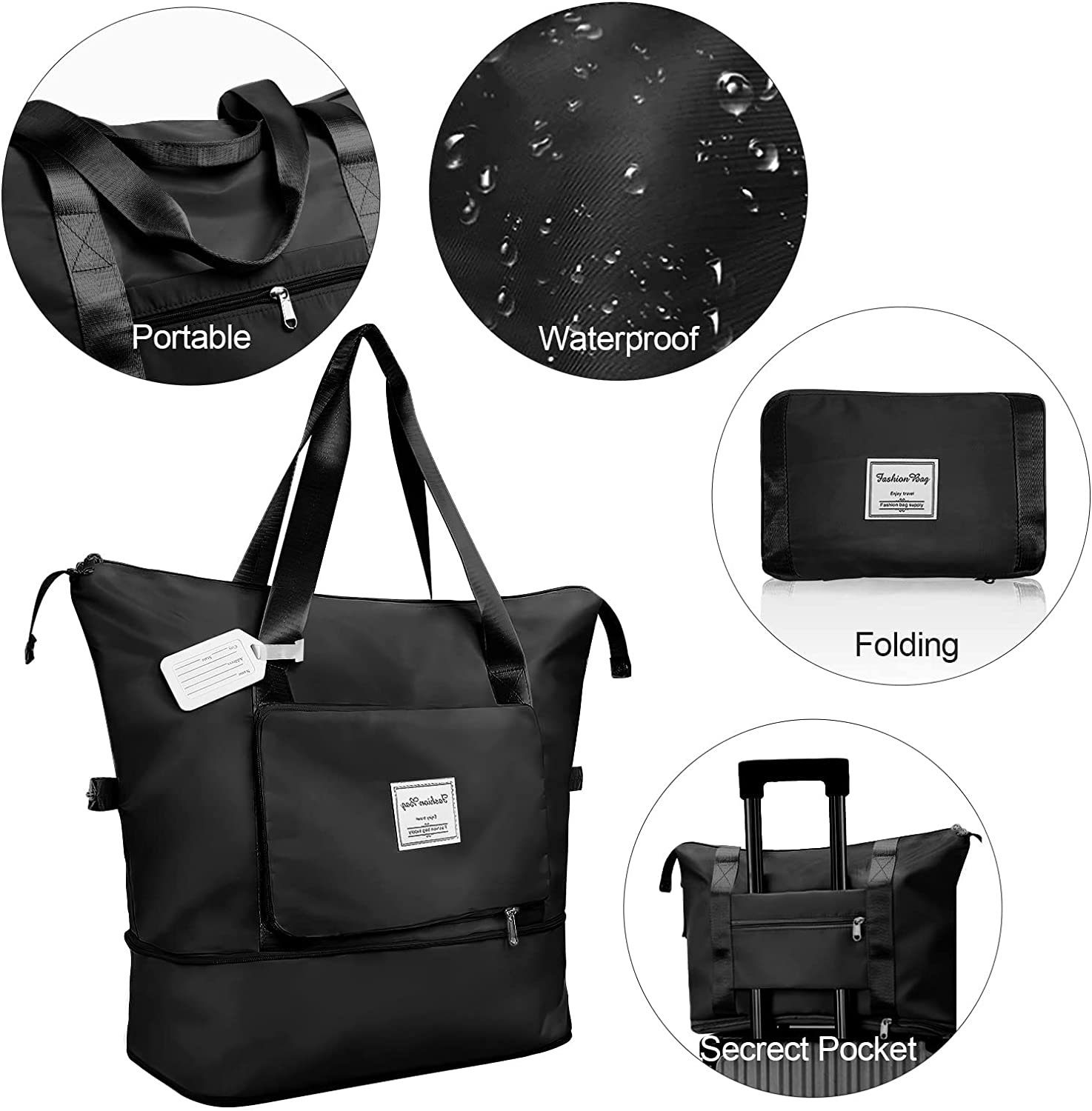 COOL-i ® Reisetasche, Faltbare Fitnesstasche,Sporttasche,Große Umhängetasche