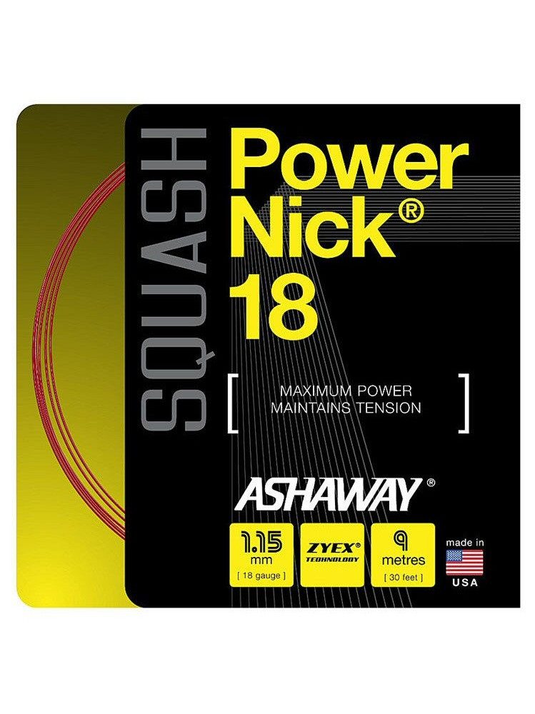 Ashaway Squashsaite Powernick 18 rot 9m Set, Saitendicke: 1.15