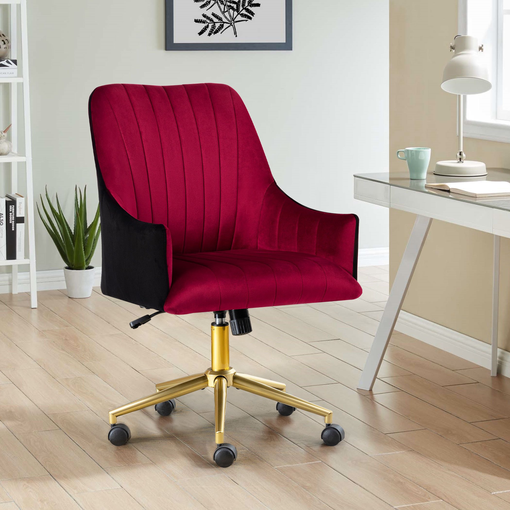 OKWISH Stuhl Bürostuhl,Relaxsessel mit Rädern (Höhenverstellbarer günstig online kaufen