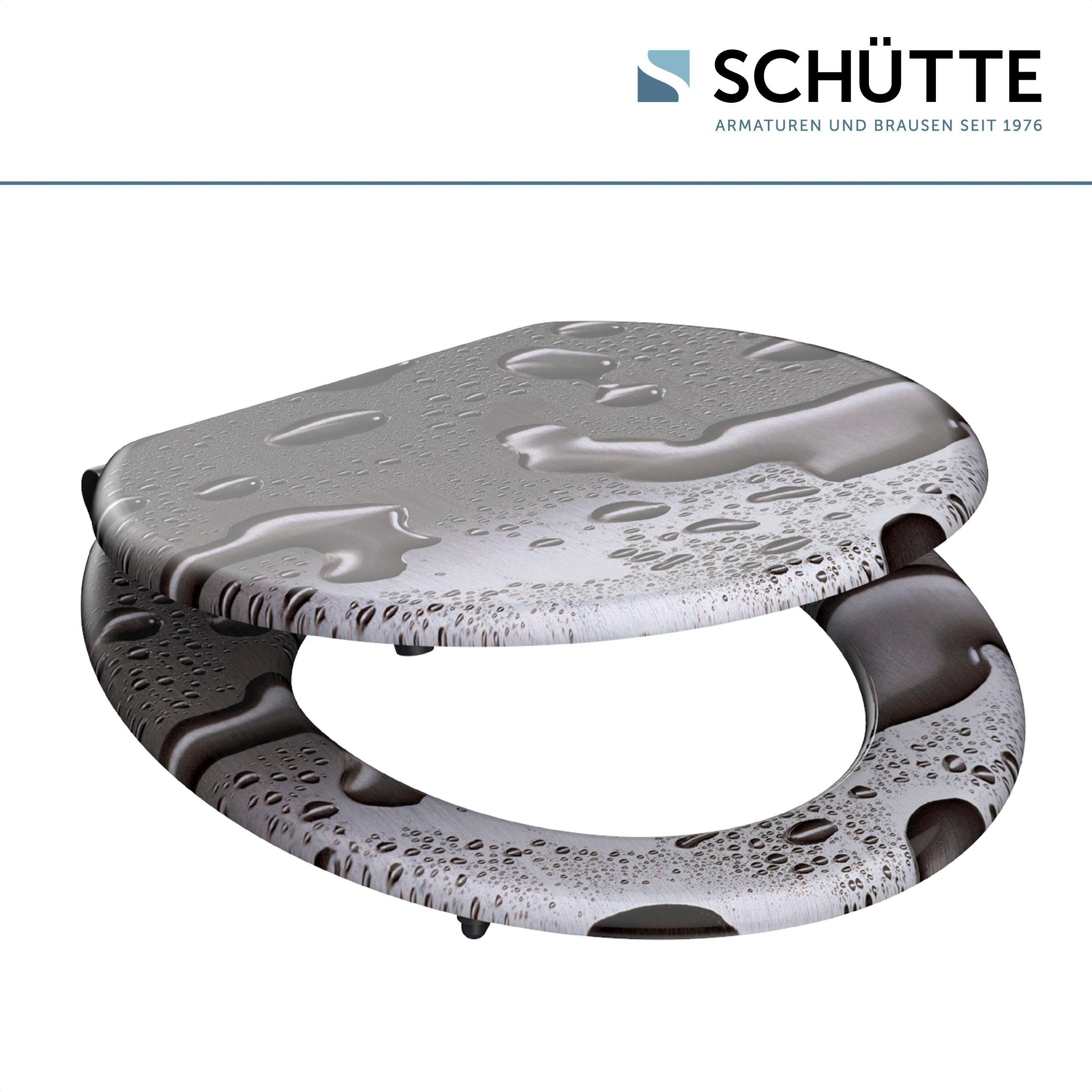 Schütte WC-Sitz Grey Steel, mit Absenkautomatik und Holzkern, MDF