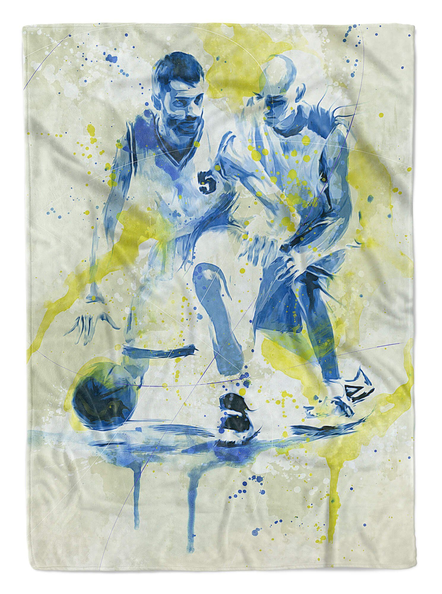 Spo, Sinus Basketball I Art Handtuch Baumwolle-Polyester-Mix Kuscheldecke Handtücher Handtuch Saunatuch Strandhandtuch Kunstvoll Sport SplashArt (1-St),