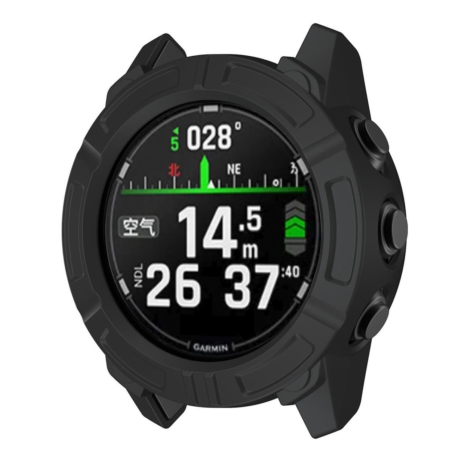 Wigento Smartwatch-Hülle Für Garmin Descent G2 Armor TPU Watch Schutz Gehäuse Hülle Schwarz, Halbseitiger TPU Schutz, leicht und langlebig