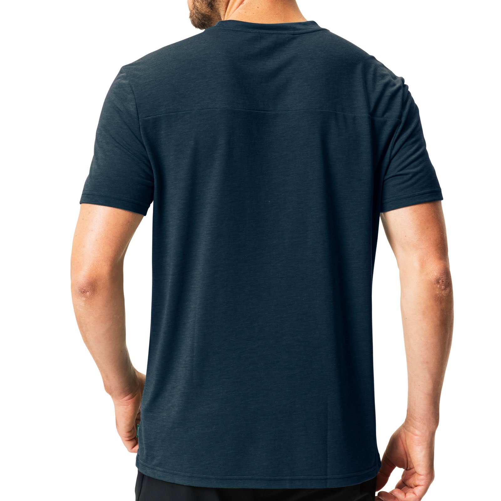zu T-Shirt T-Shirt 42770-241 III dark 25% hergestellt sea aus blue Tekoa Holzfasern / VAUDE