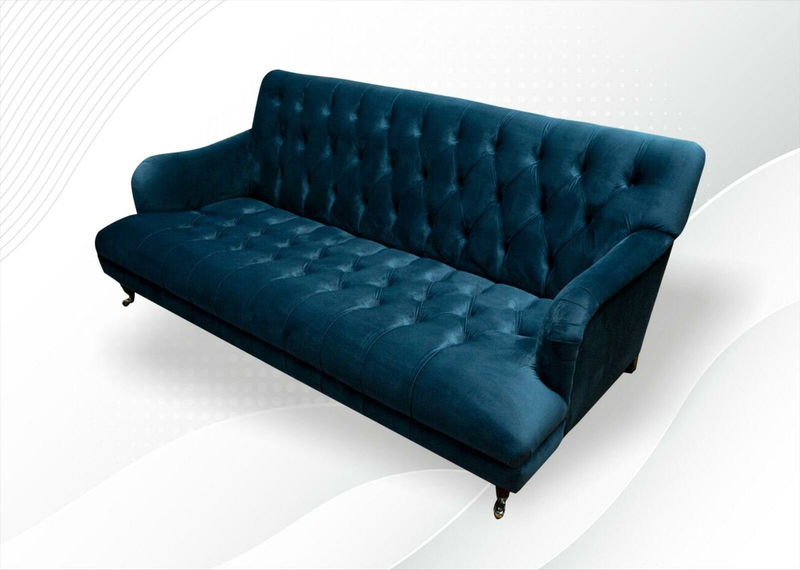 Chesterfield-Sofa, Blau Textil Neu Sofa Polster Luxus Design Sofas Wohnzimmer JVmoebel Couchen Chesterfield