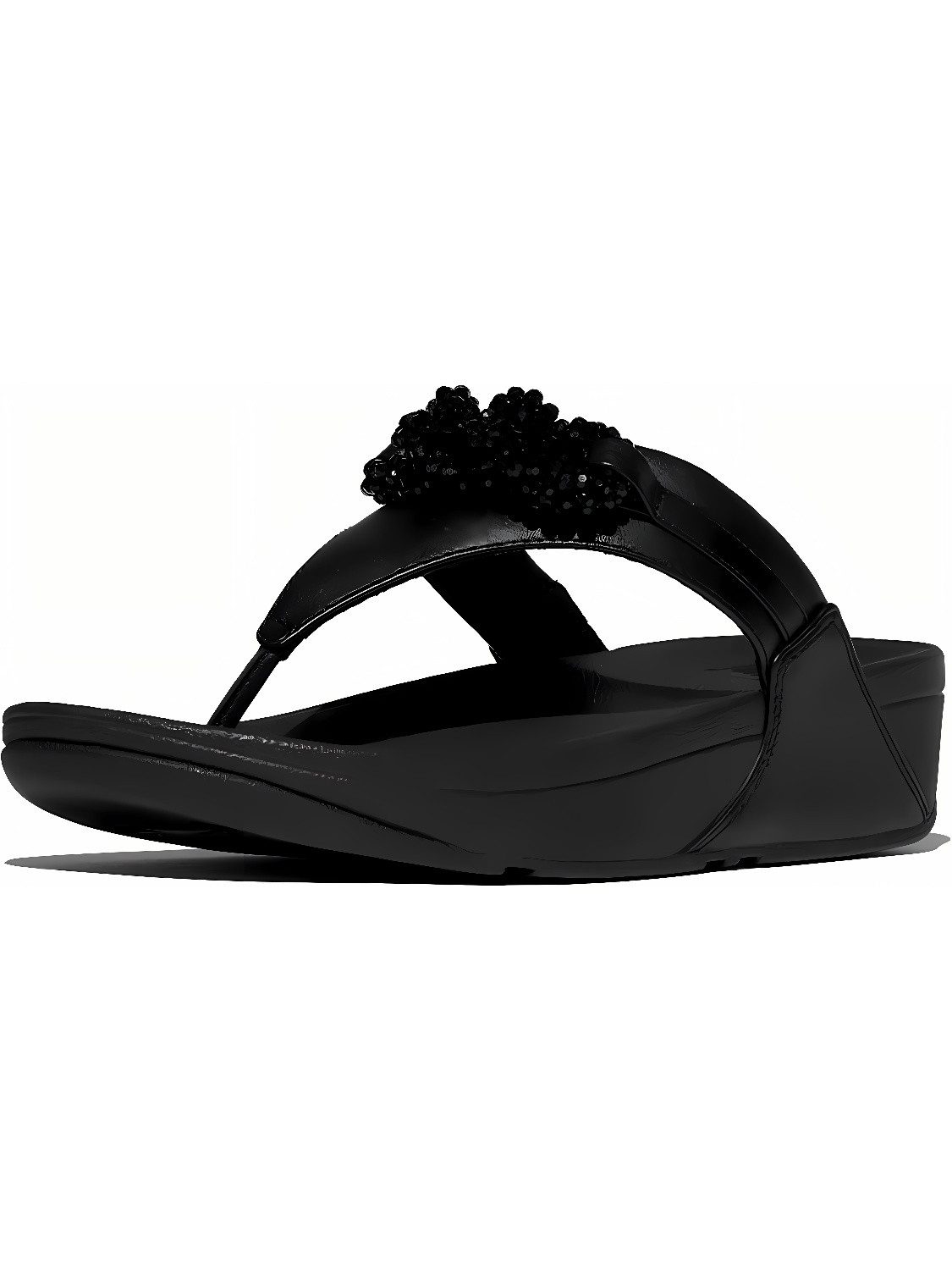 Lulu Beaded-Chain Leather Toe-Post Sandals Sandale