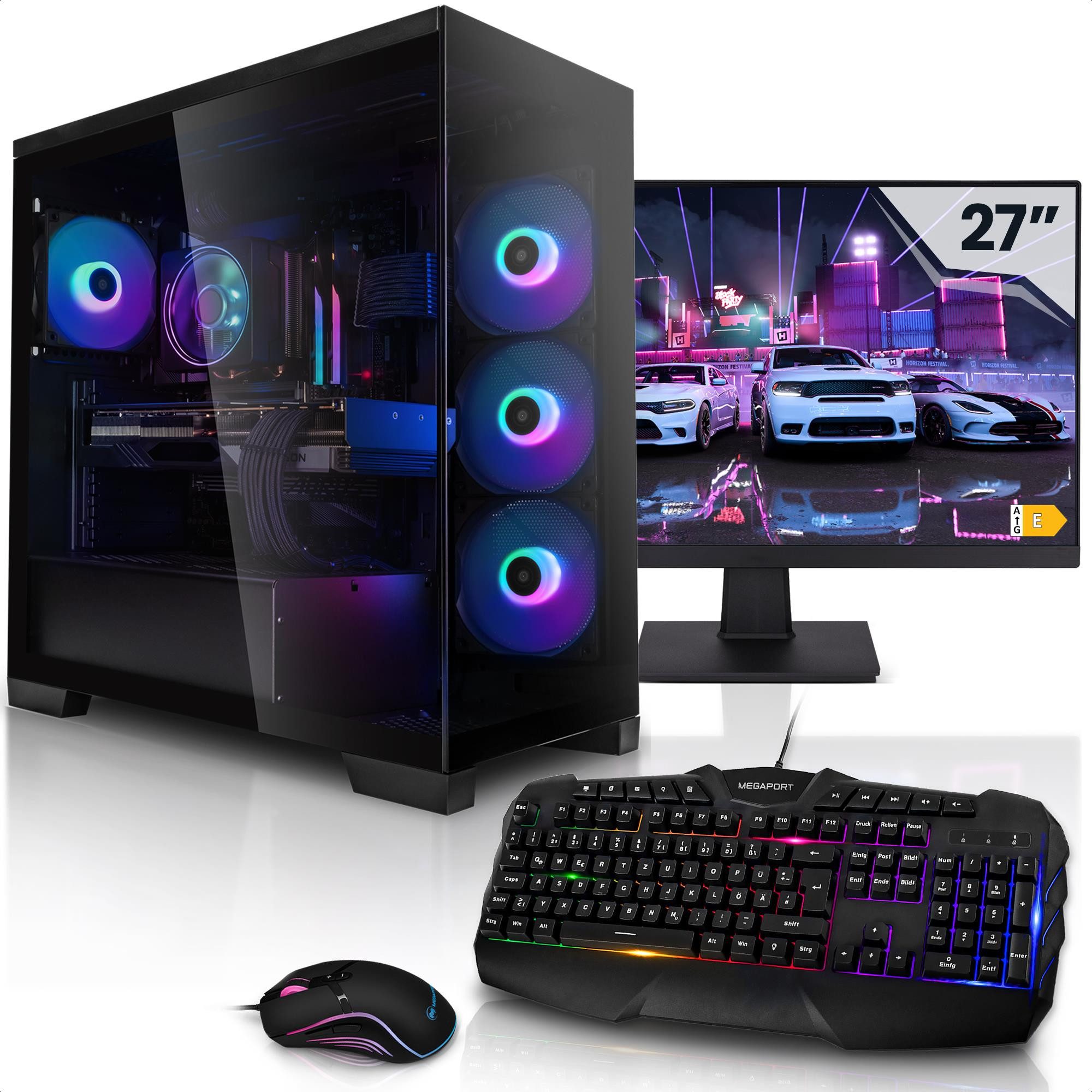 AurumPC PC-Set (27 Zoll, AMD Ryzen 9 5900XT, GeForce RTX 5060Ti, 32 GB RAM, 1000 GB SSD, Wasserkühlung)