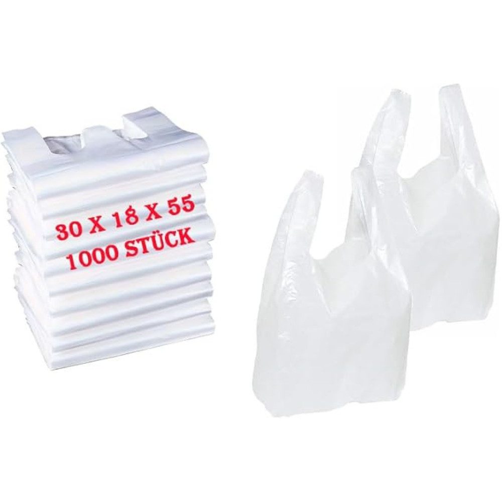 Lauroo Tragetasche Hemdchentragetaschen Weiß 30x18x55 cm – 1000 Stück (1000 günstig online kaufen