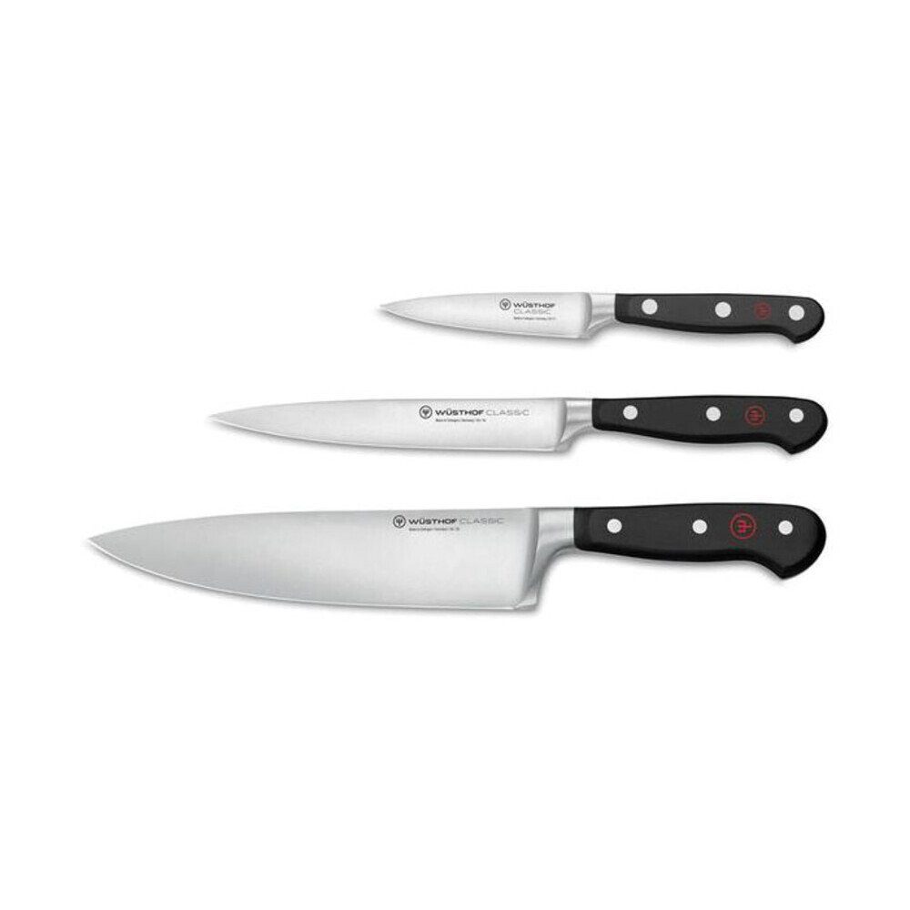 WÜSTHOF Messer-Set Messer-Set 3-tlg. Classic schwarz (Messerset, 3-tlg), Messer-Set, 3-tlg., schwarz