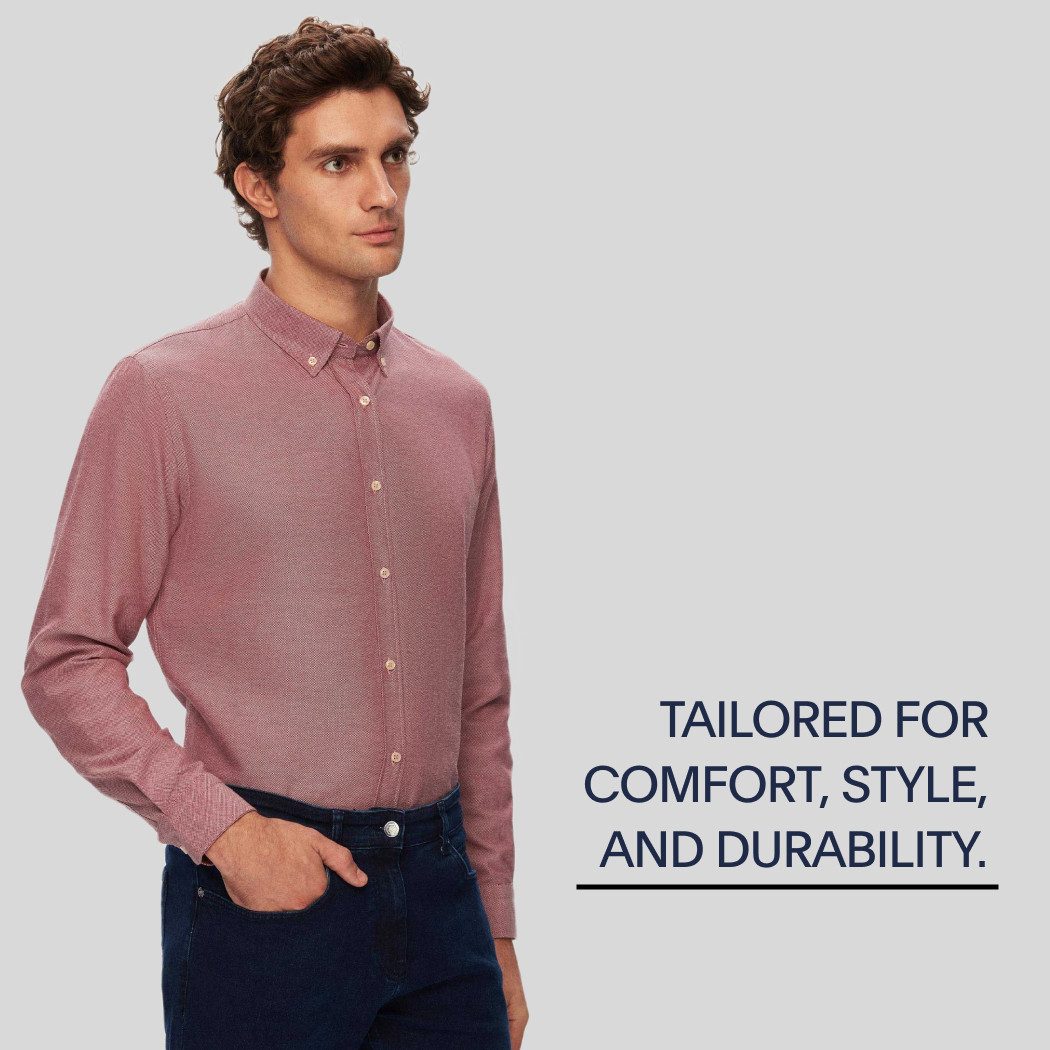 D'S DAMAT Businesshemd Birnen Baumwoll Hemd Herren, Stilvolles Business und Sommerhemd