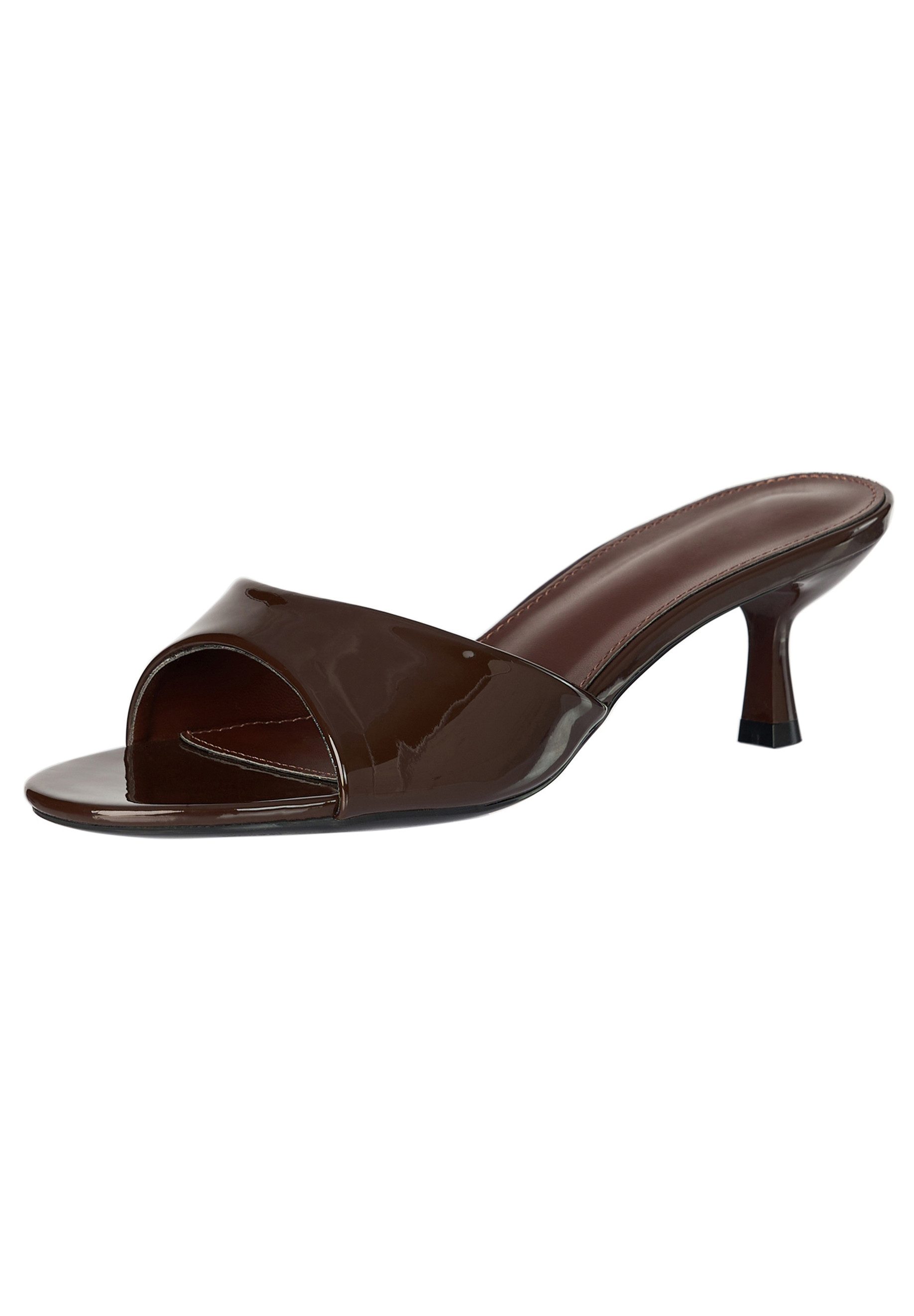 Day Vine Damen Kitten Heels in Lackoptik mit schmalem Absatz Sandalette